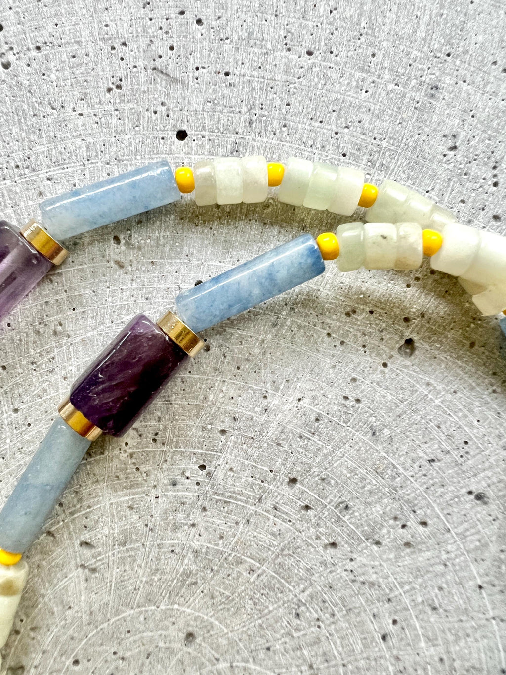 Amethyst und Jade Schmuckstein Kette - Halskette - Gudbling