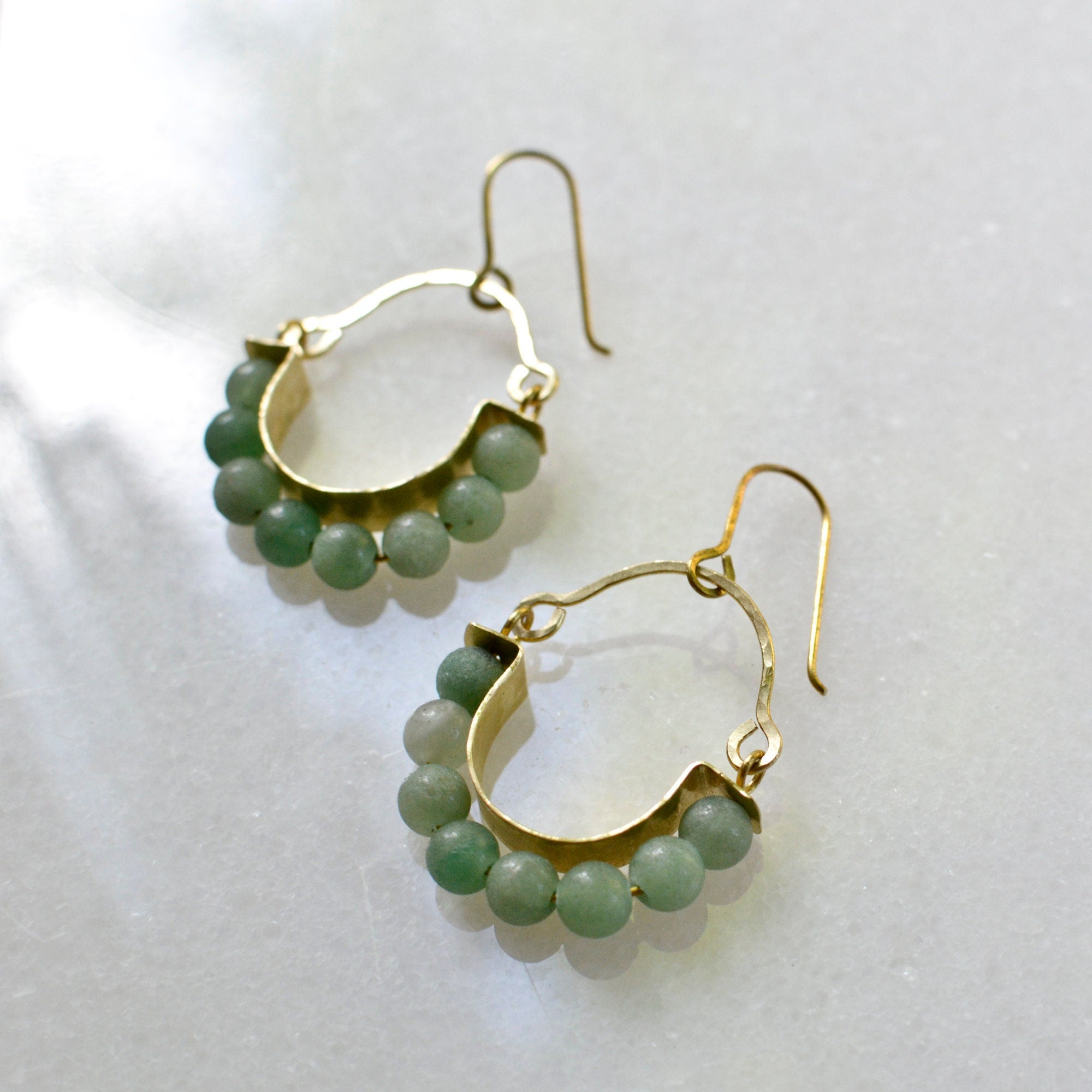 Aventurin Hoop Statement Ohrringe - Schmuck - Gudbling