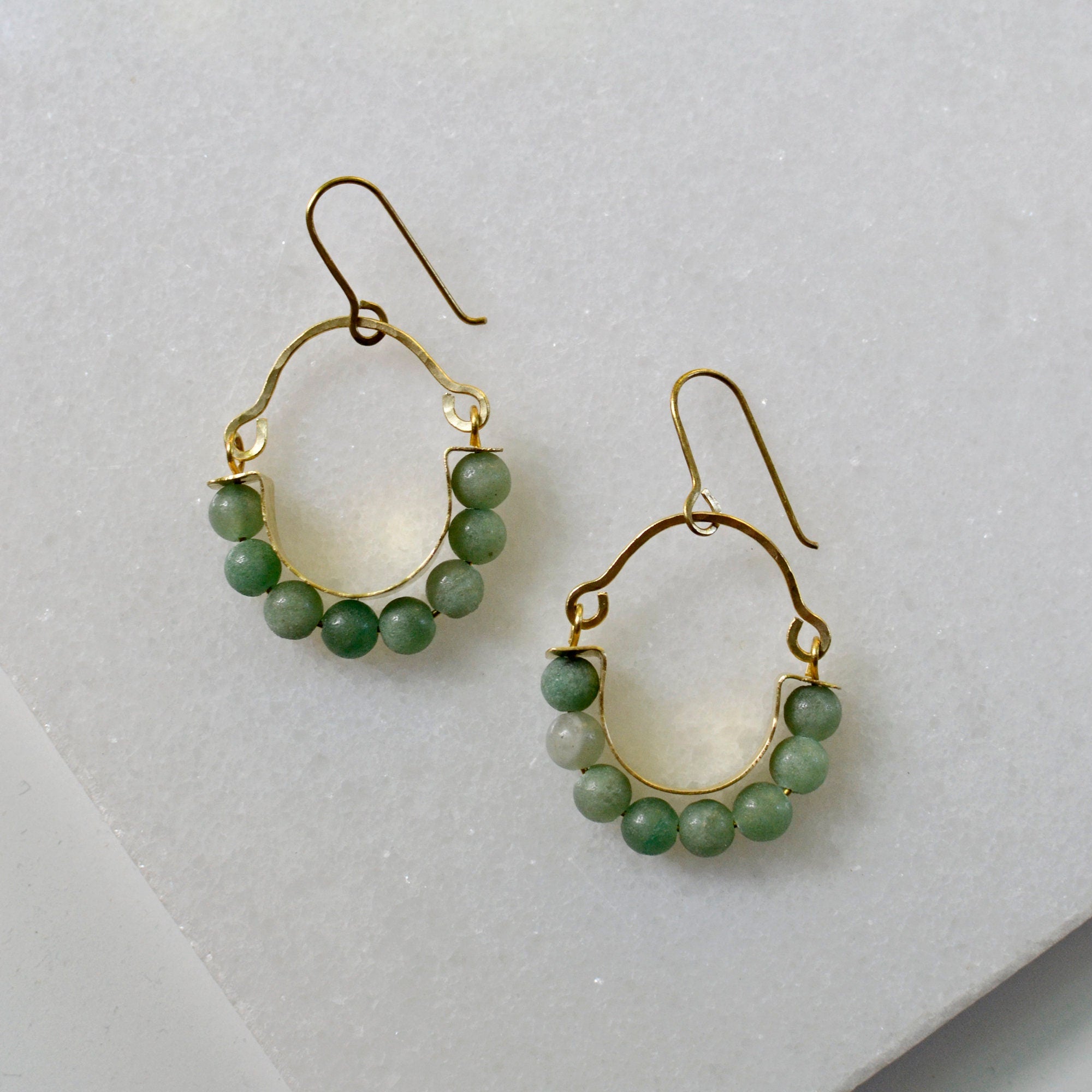 Aventurin Hoop Statement Ohrringe - Schmuck - Gudbling
