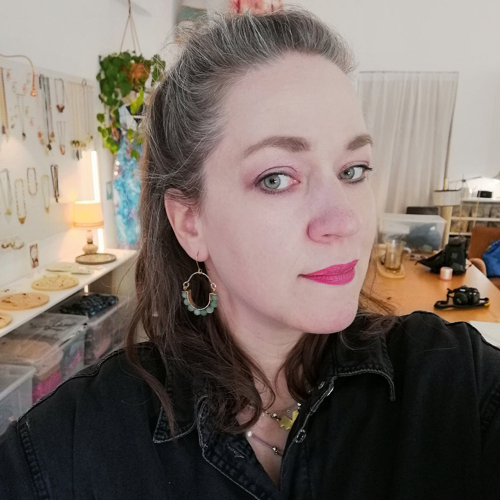 Aventurin Hoop Statement Ohrringe - Schmuck - Gudbling