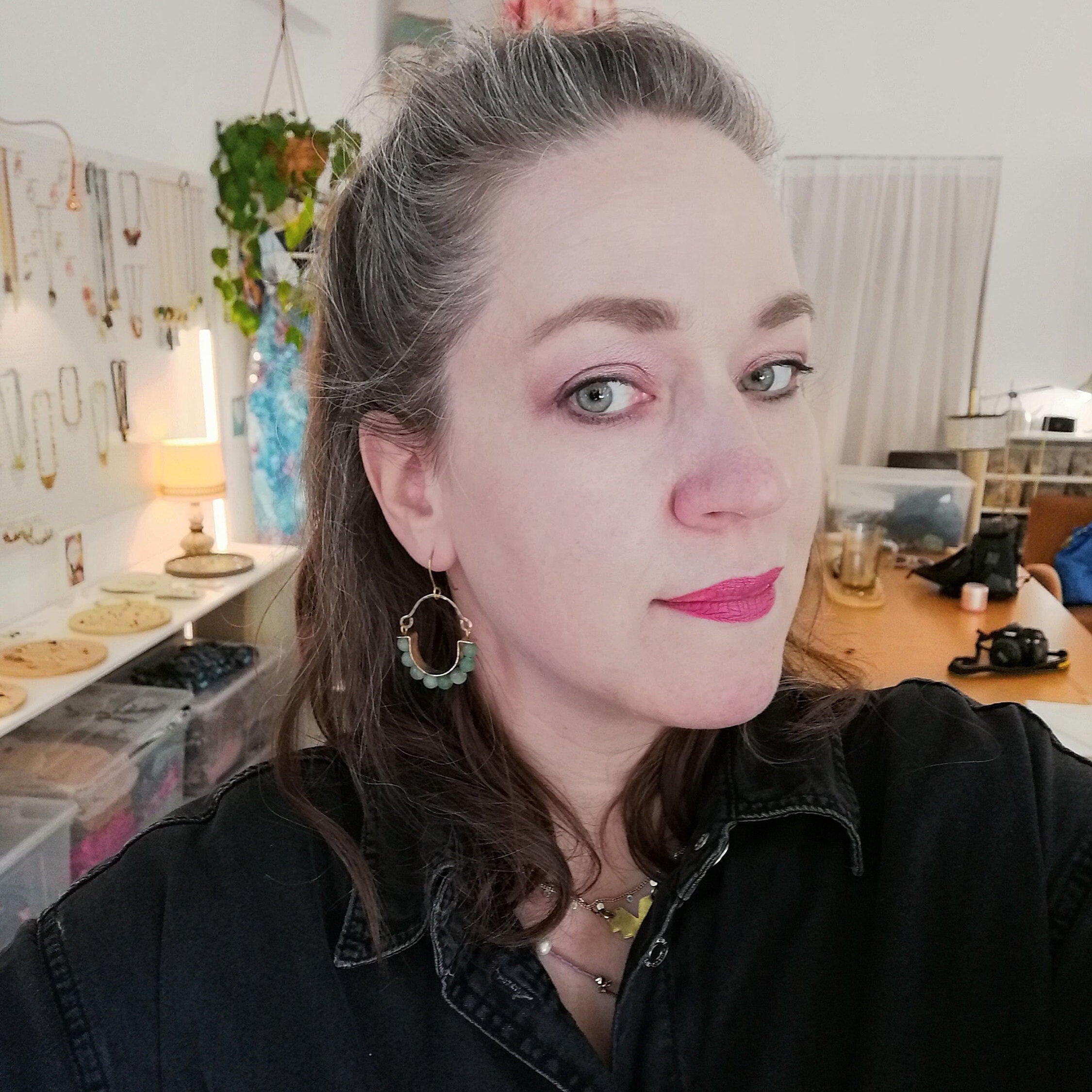 Aventurin Hoop Statement Ohrringe - Schmuck - Gudbling