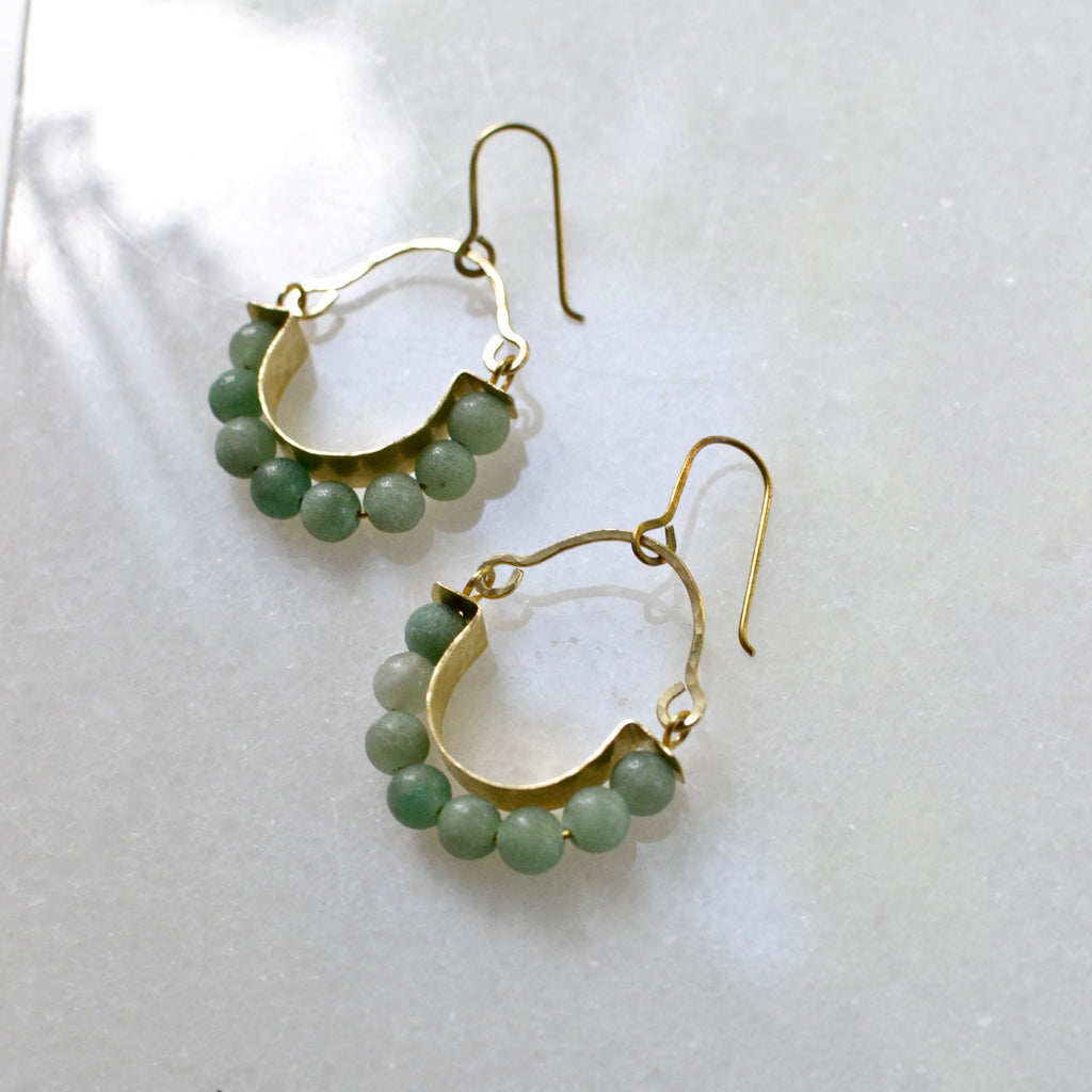 Aventurin Hoop Statement Ohrringe - Schmuck - Gudbling