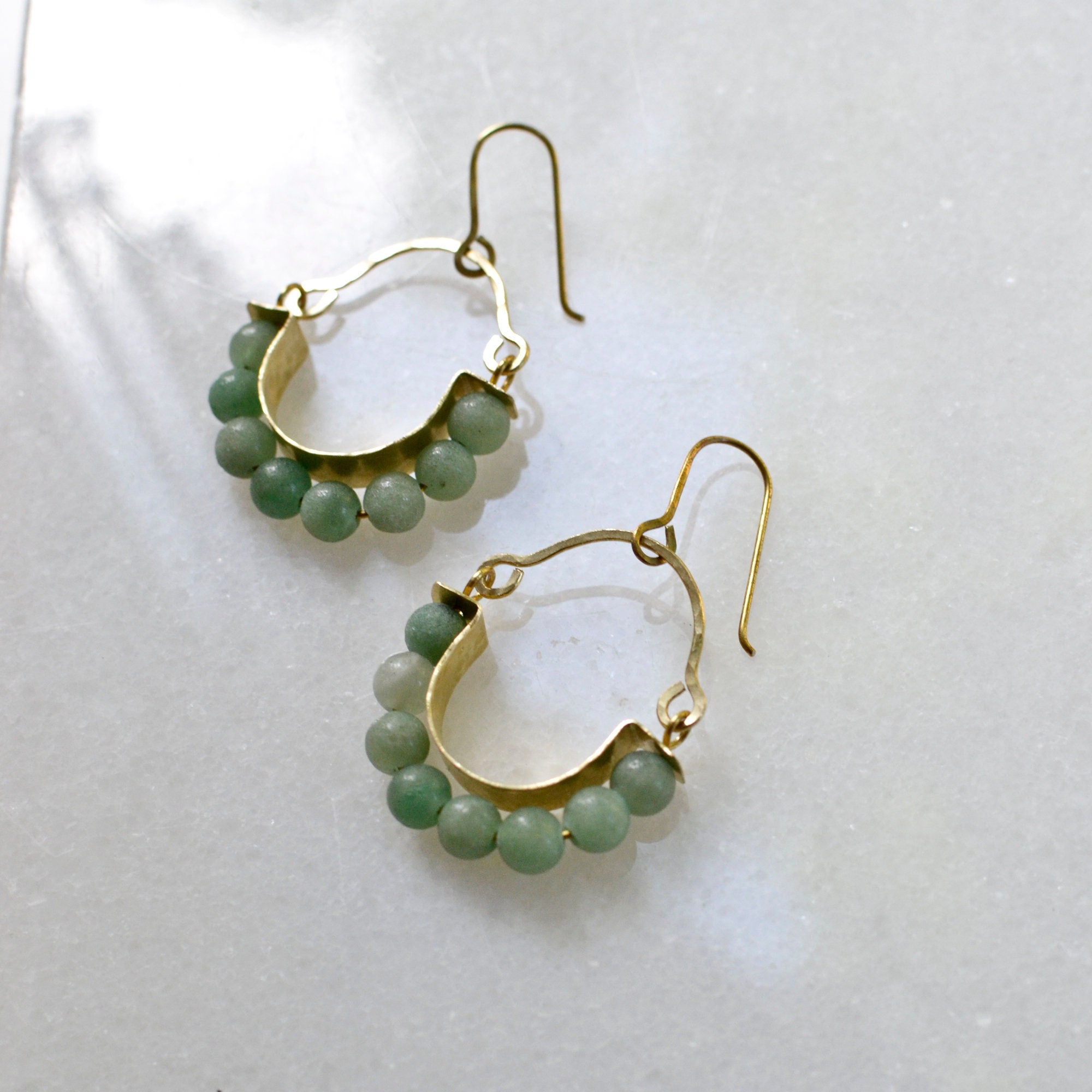 Aventurin Hoop Statement Ohrringe - Schmuck - Gudbling