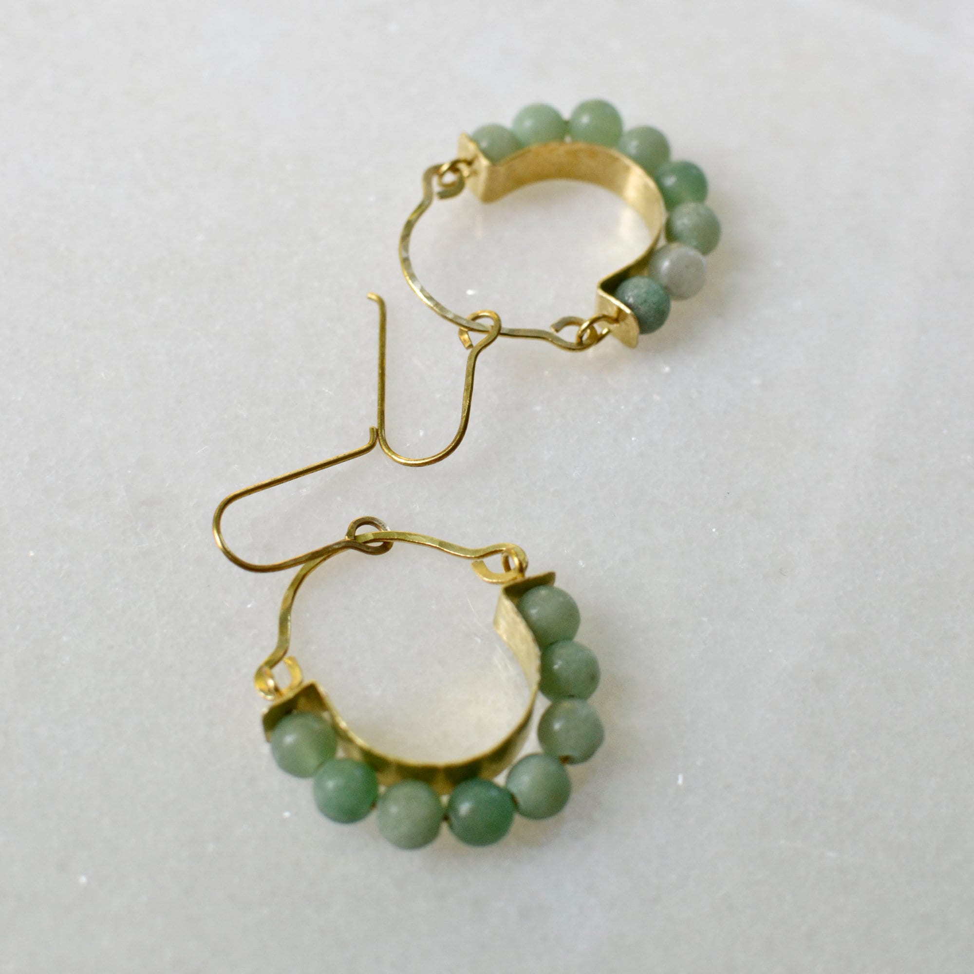 Aventurin Hoop Statement Ohrringe - Schmuck - Gudbling