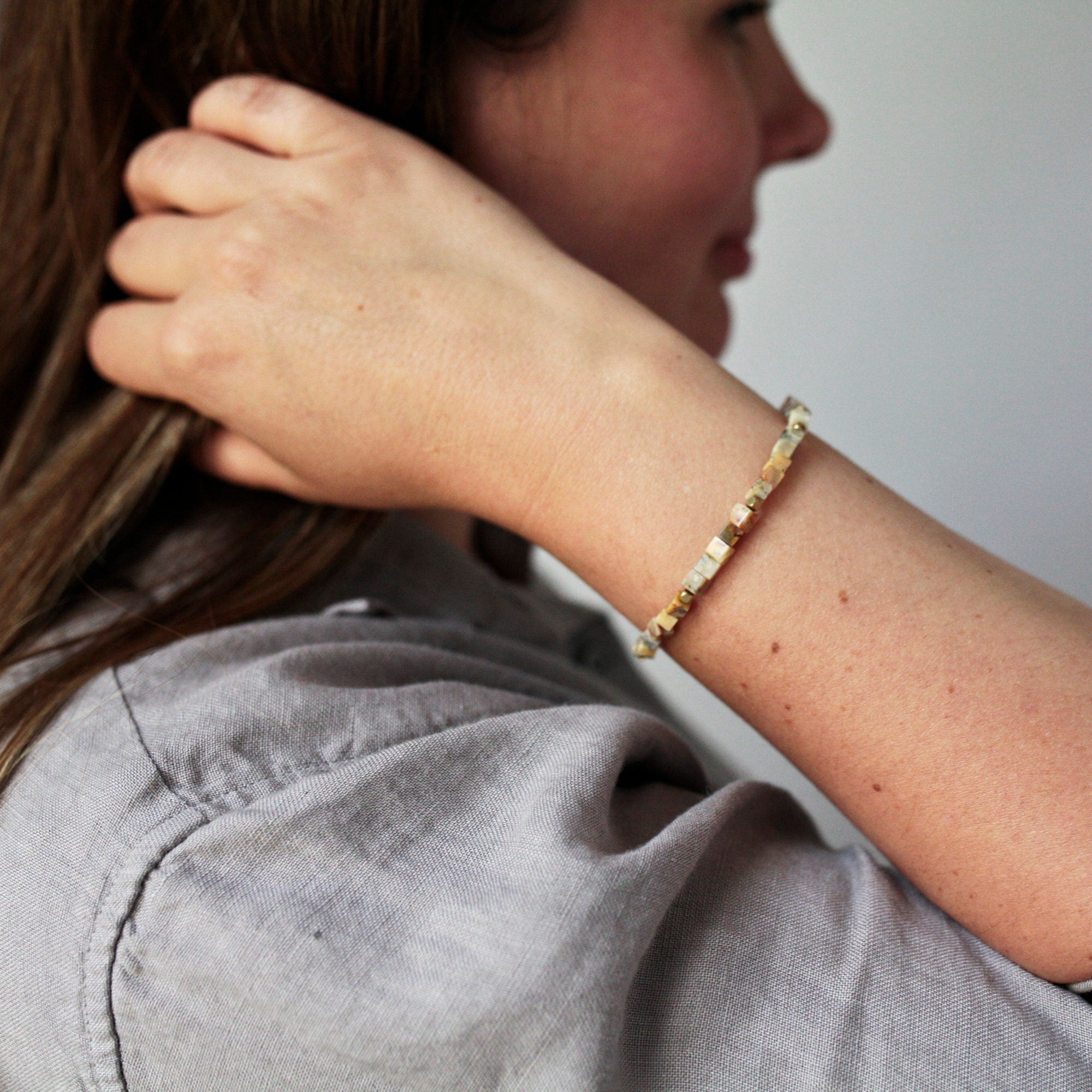 Pink Opal Würfel Armband - Schmuck - Gudbling