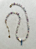 Fluorit Halskette mit Kyanit und Süßwasserperle - Schmuck - Gudbling