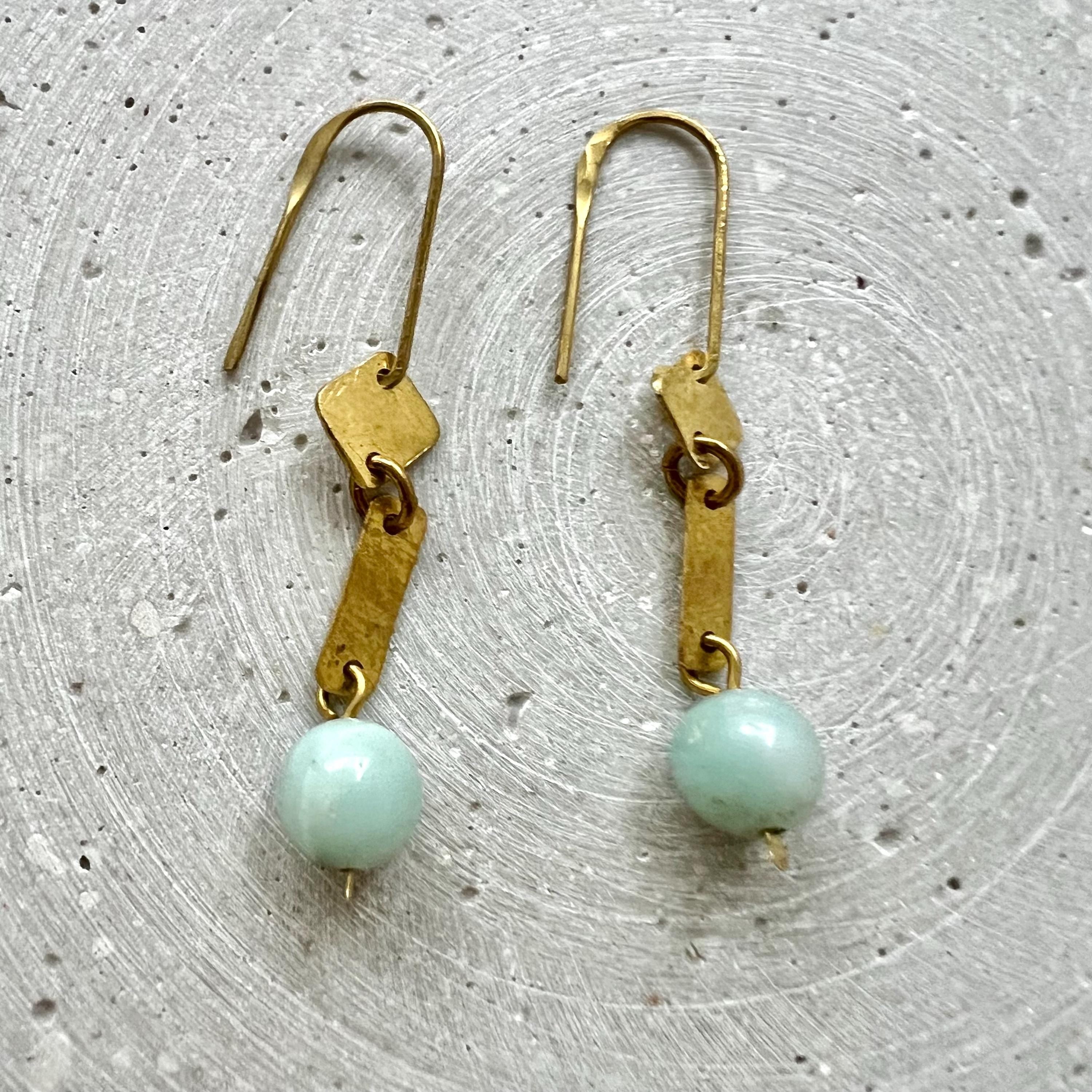 Geometrische Amazonit Ohrhänger - Schmuck - Gudbling