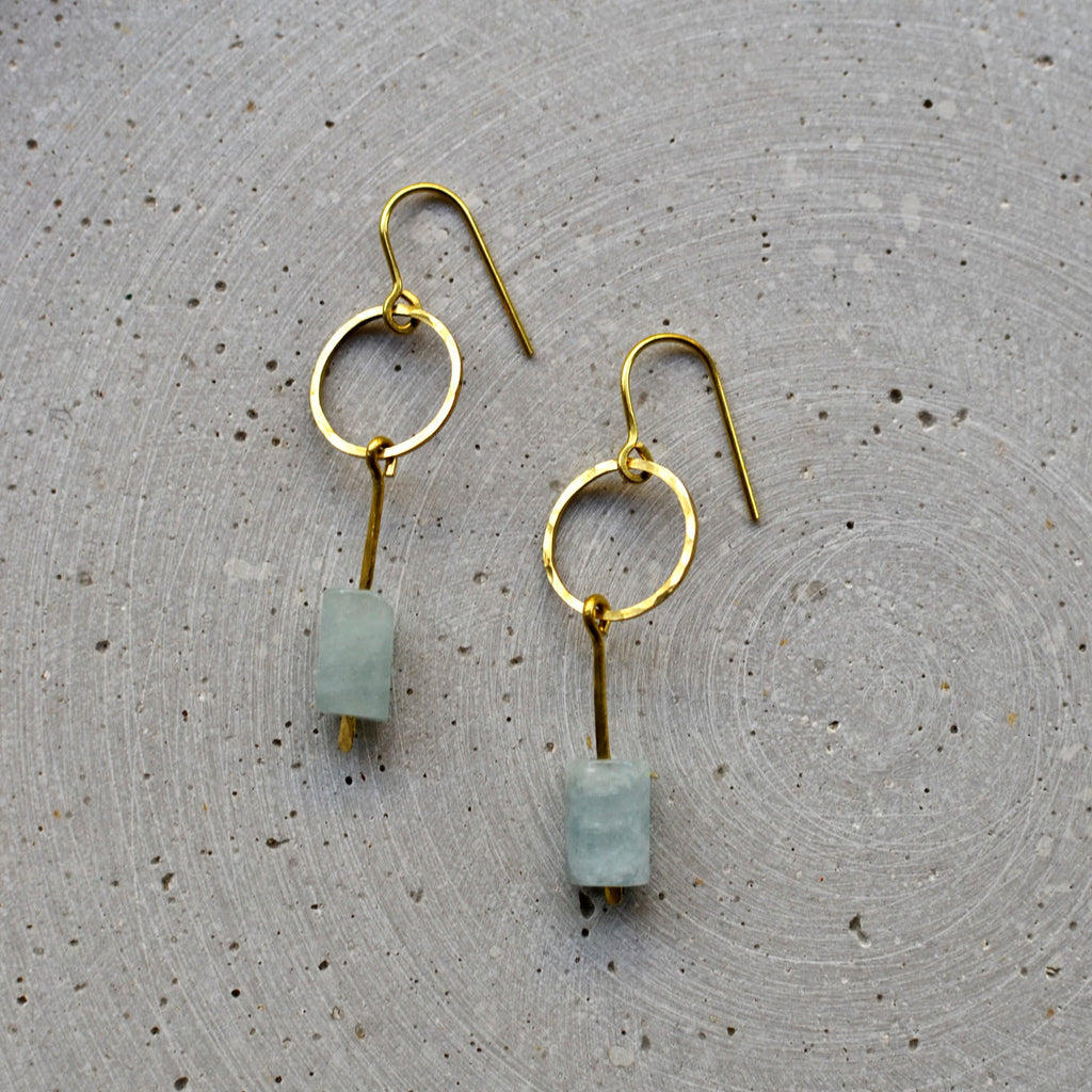 Geometrische Aquamarin Ohrringe - Schmuck - Gudbling
