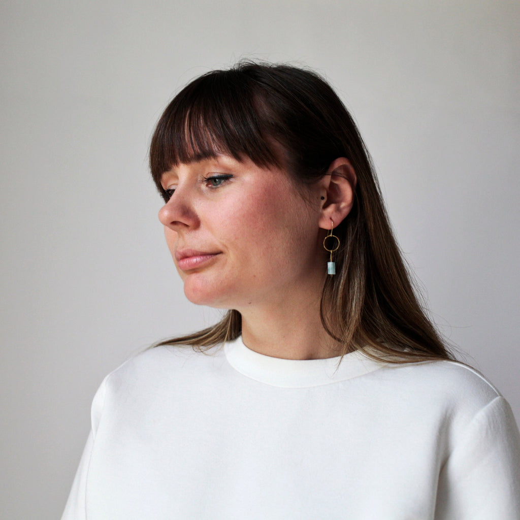 Geometrische Aquamarin Ohrringe - Schmuck - Gudbling