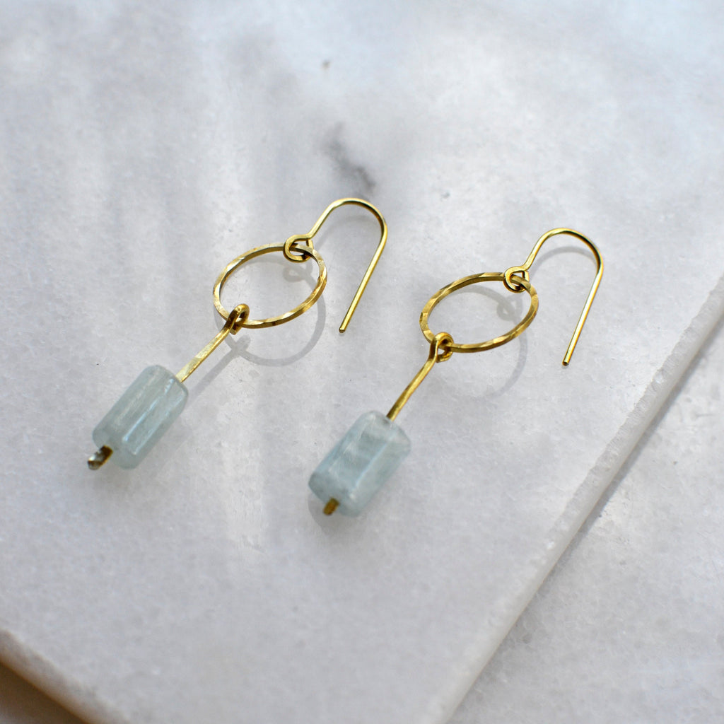 Geometrische Aquamarin Ohrringe - Schmuck - Gudbling