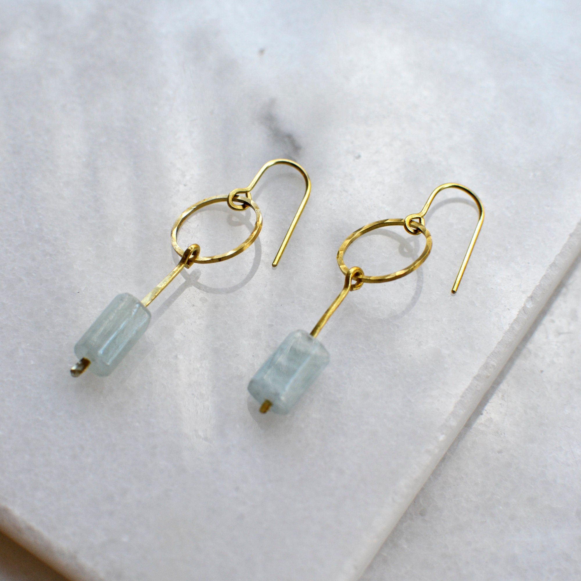 Geometrische Aquamarin Ohrringe - Schmuck - Gudbling