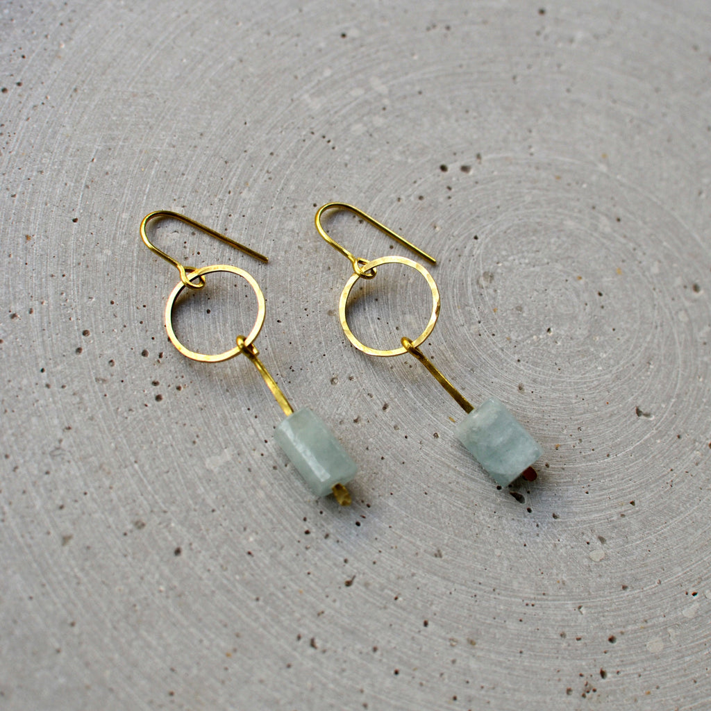 Geometrische Aquamarin Ohrringe - Schmuck - Gudbling