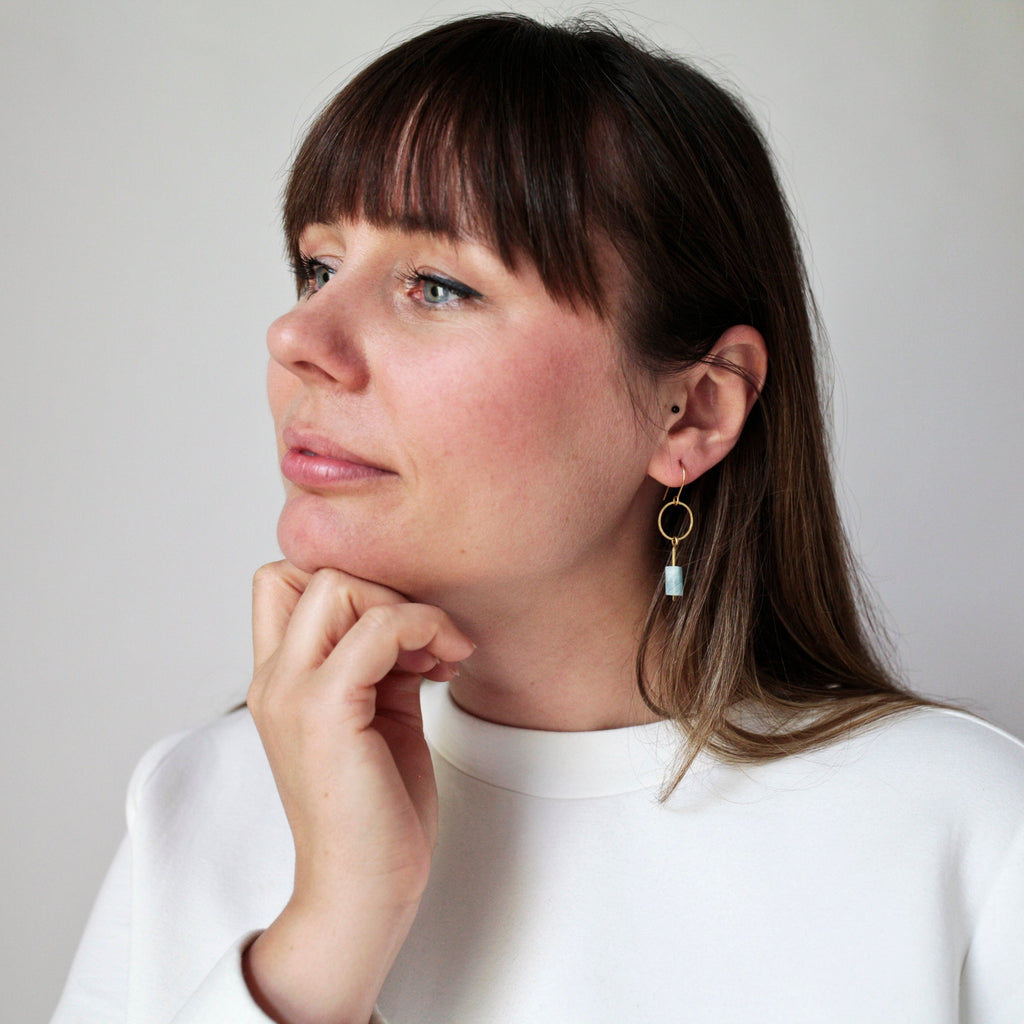 Geometrische Aquamarin Ohrringe - Schmuck - Gudbling