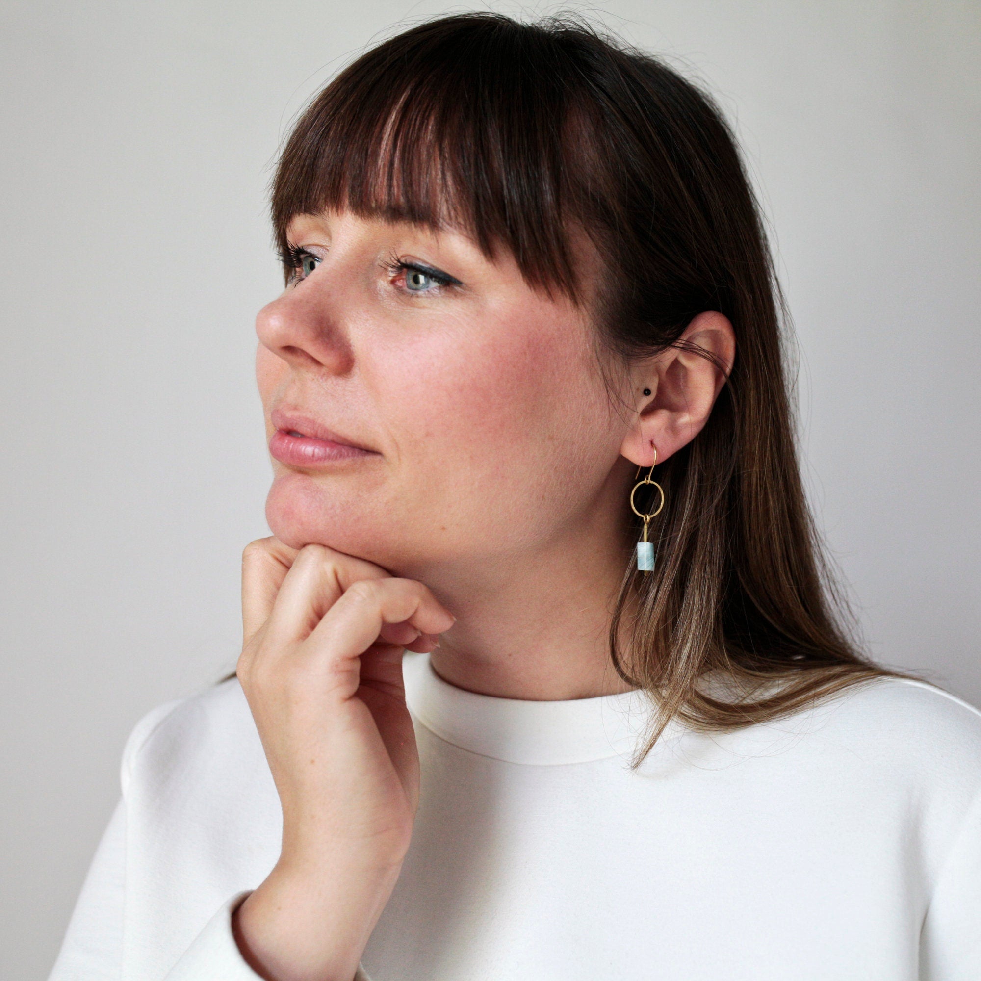 Geometrische Aquamarin Ohrringe - Schmuck - Gudbling