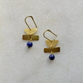 Geometrische Hängeohrringe mit Lapislazuli - Ohrring - Gudbling
