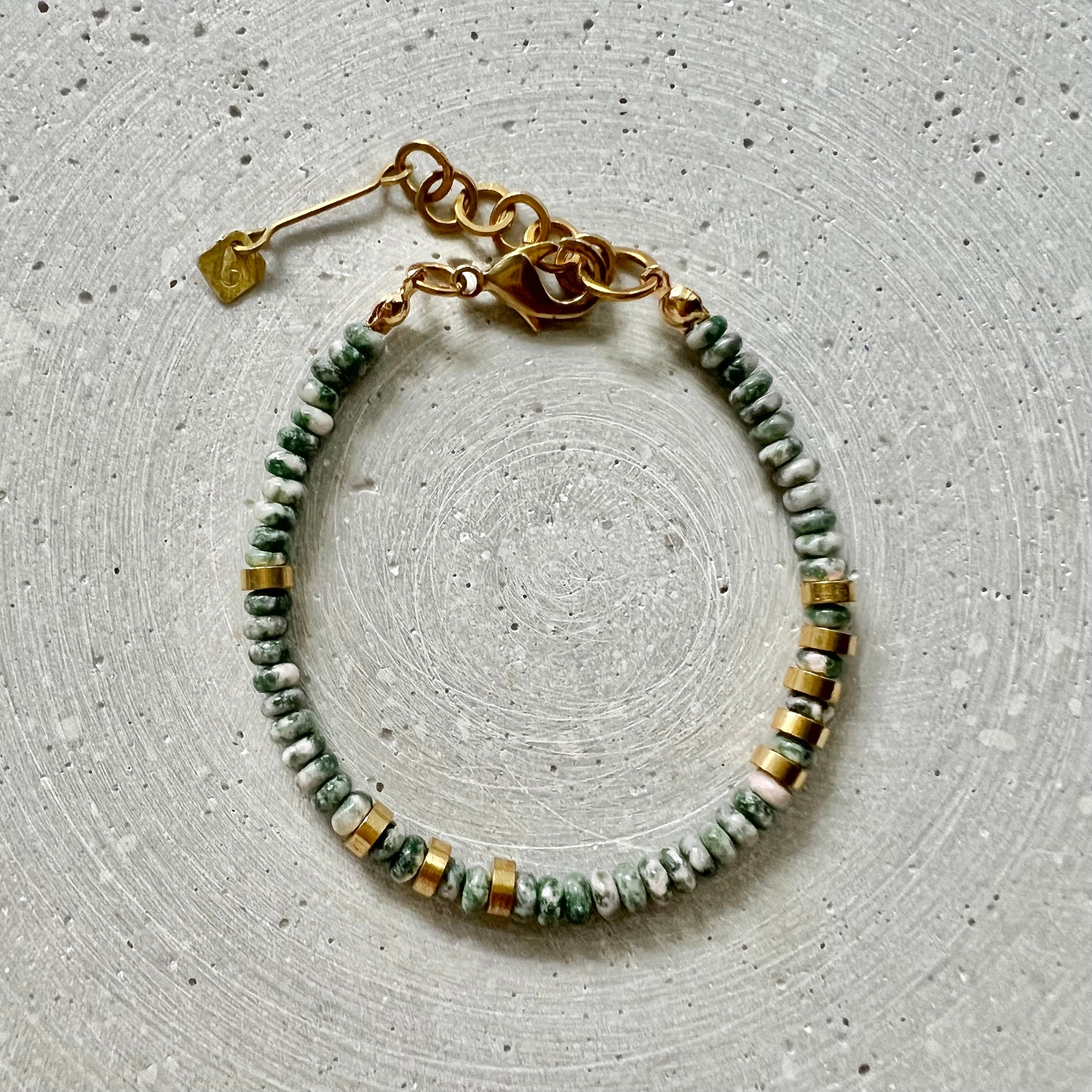 Grün Gefleckter Jaspis Armband - Armband - Gudbling