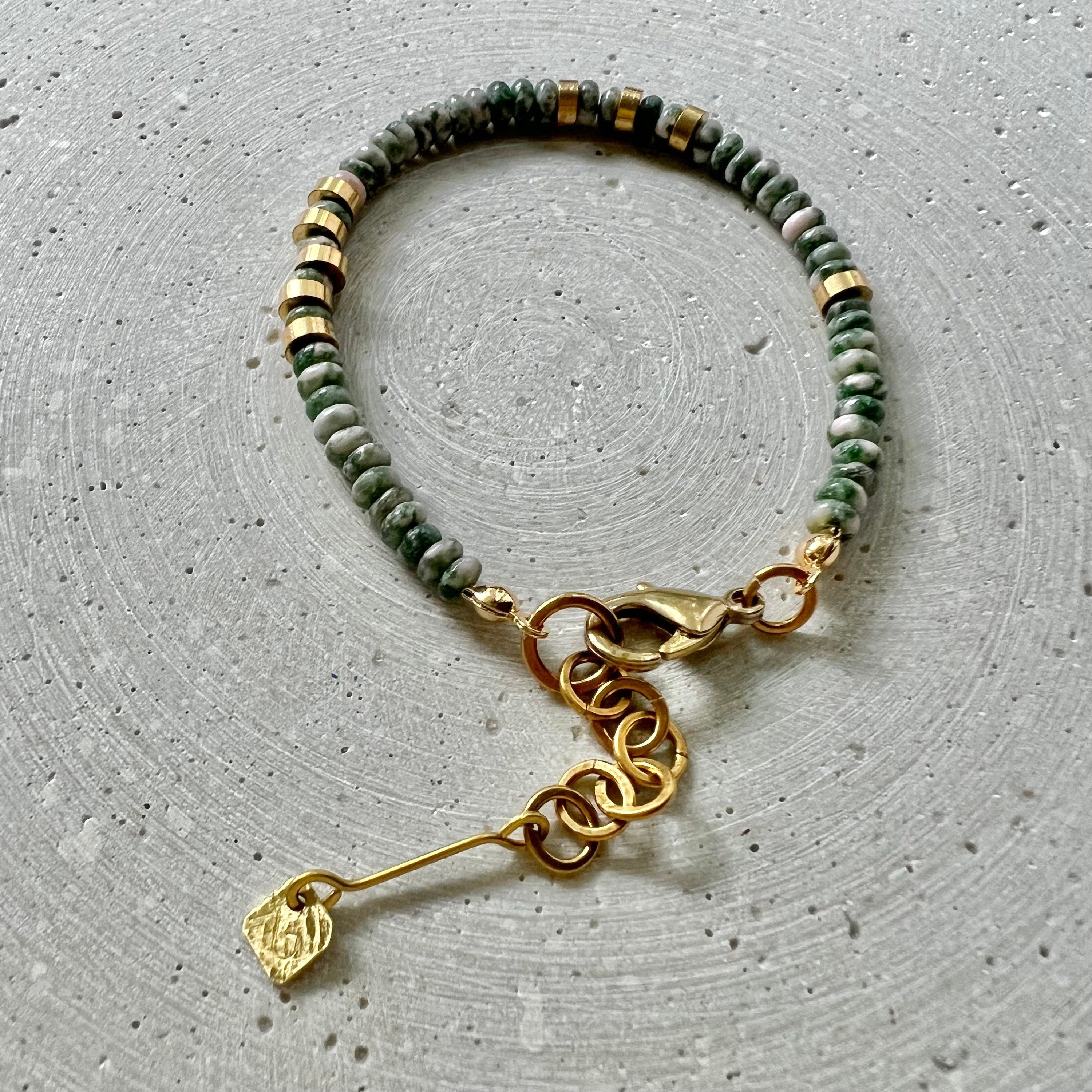 Grün Gefleckter Jaspis Armband - Armband - Gudbling