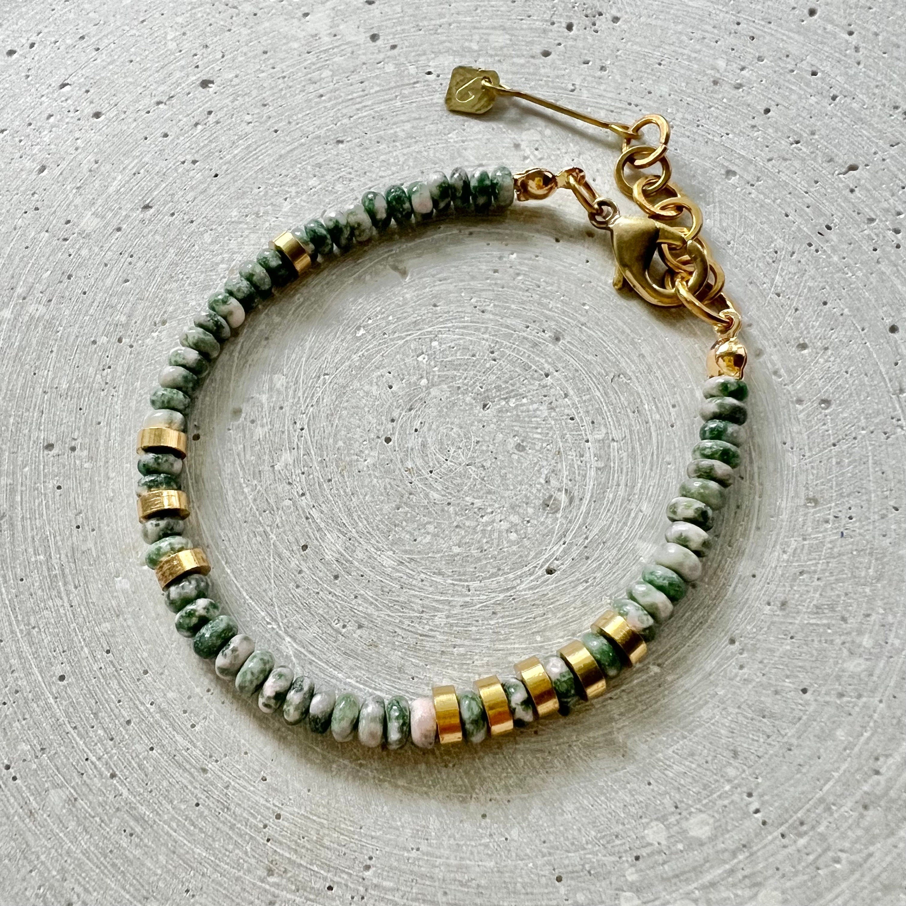 Grün Gefleckter Jaspis Armband - Armband - Gudbling