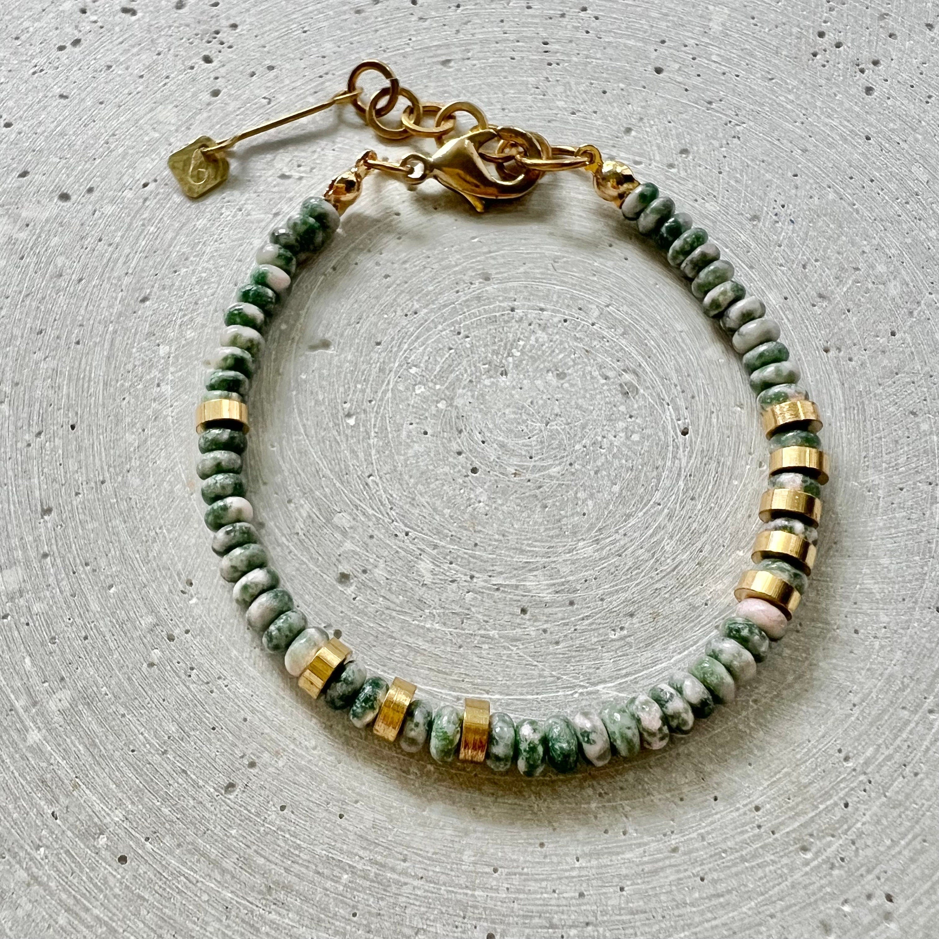 Grün Gefleckter Jaspis Armband - Armband - Gudbling