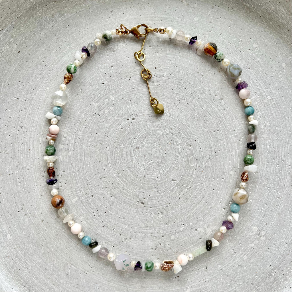 Halbedelstein Mix Halskette - Schmuck - Gudbling