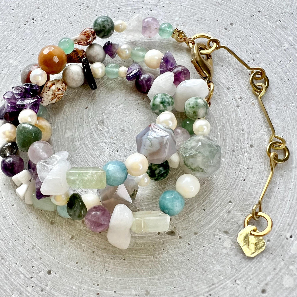 Halbedelstein Mix Halskette - Schmuck - Gudbling