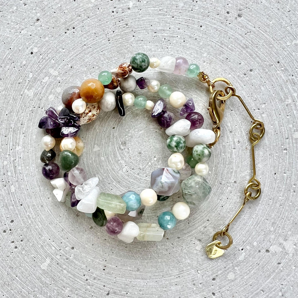 Halbedelstein Mix Halskette - Schmuck - Gudbling