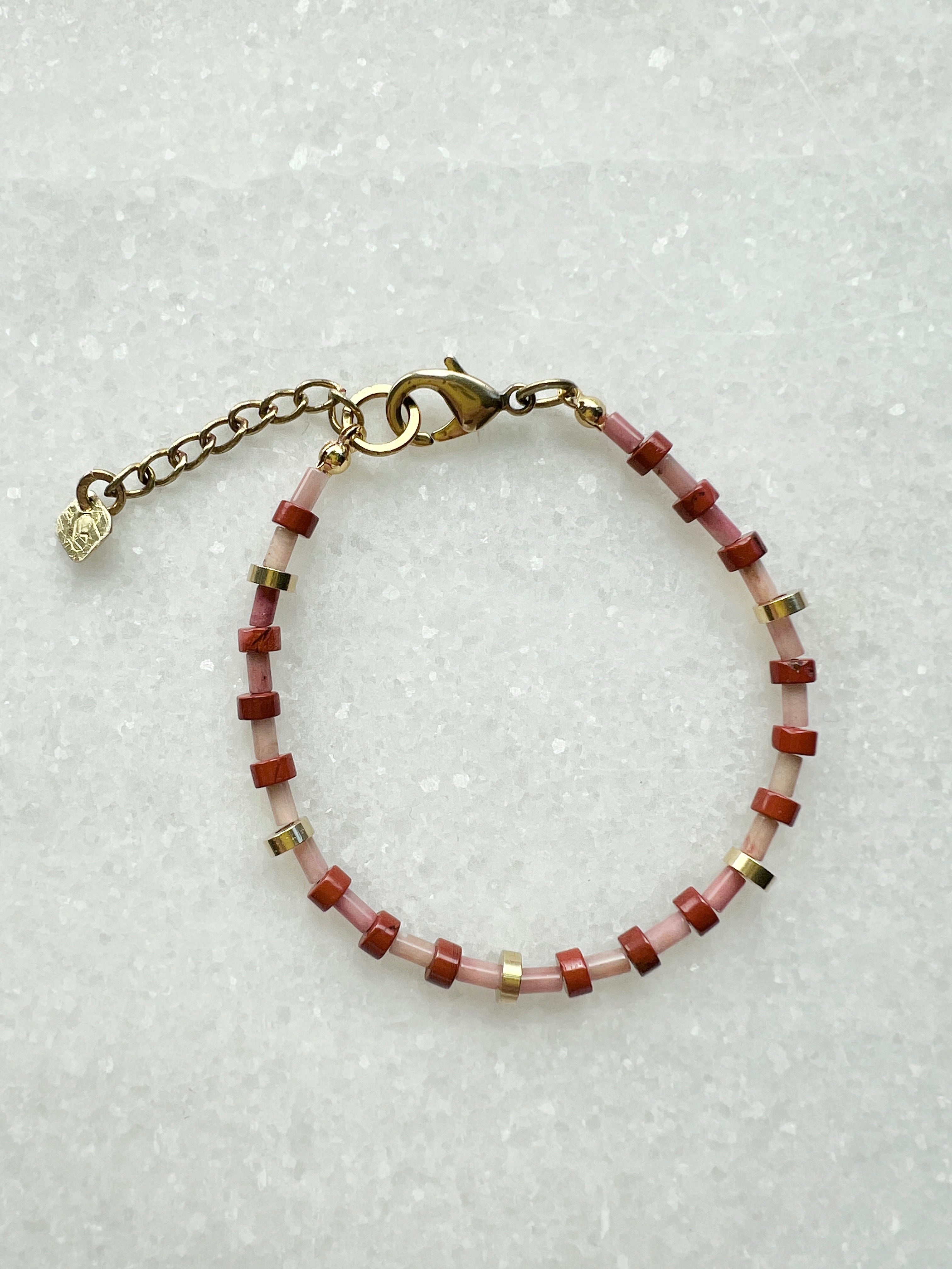 Unakite and Amazonite bracelet