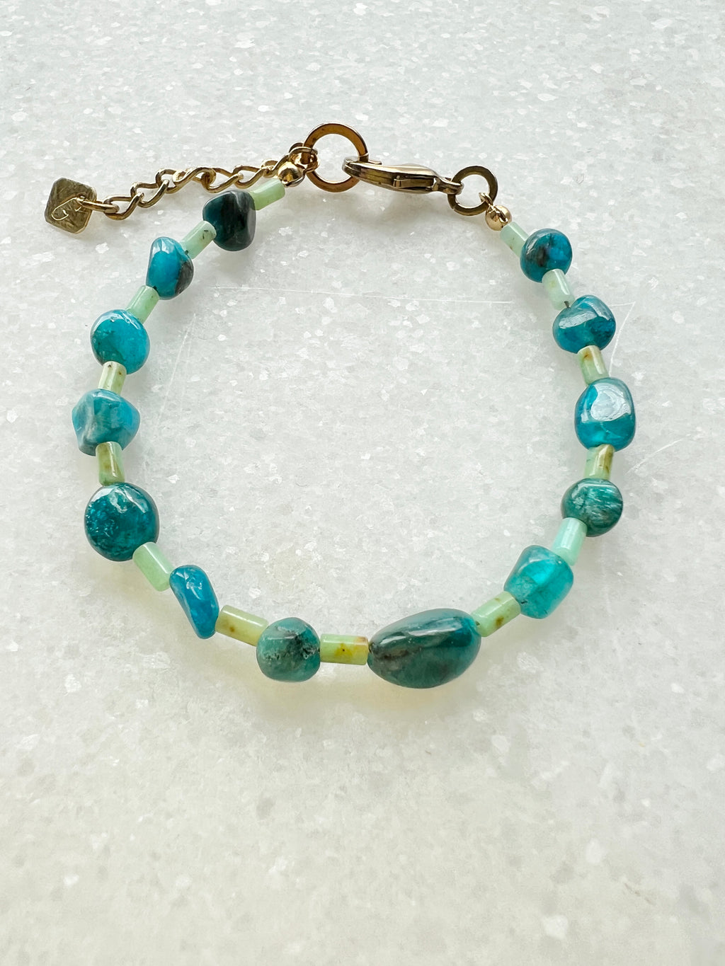 Unakite and Amazonite bracelet