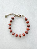 Roter Jaspis Rondelle Armband mit Rhodochrosit