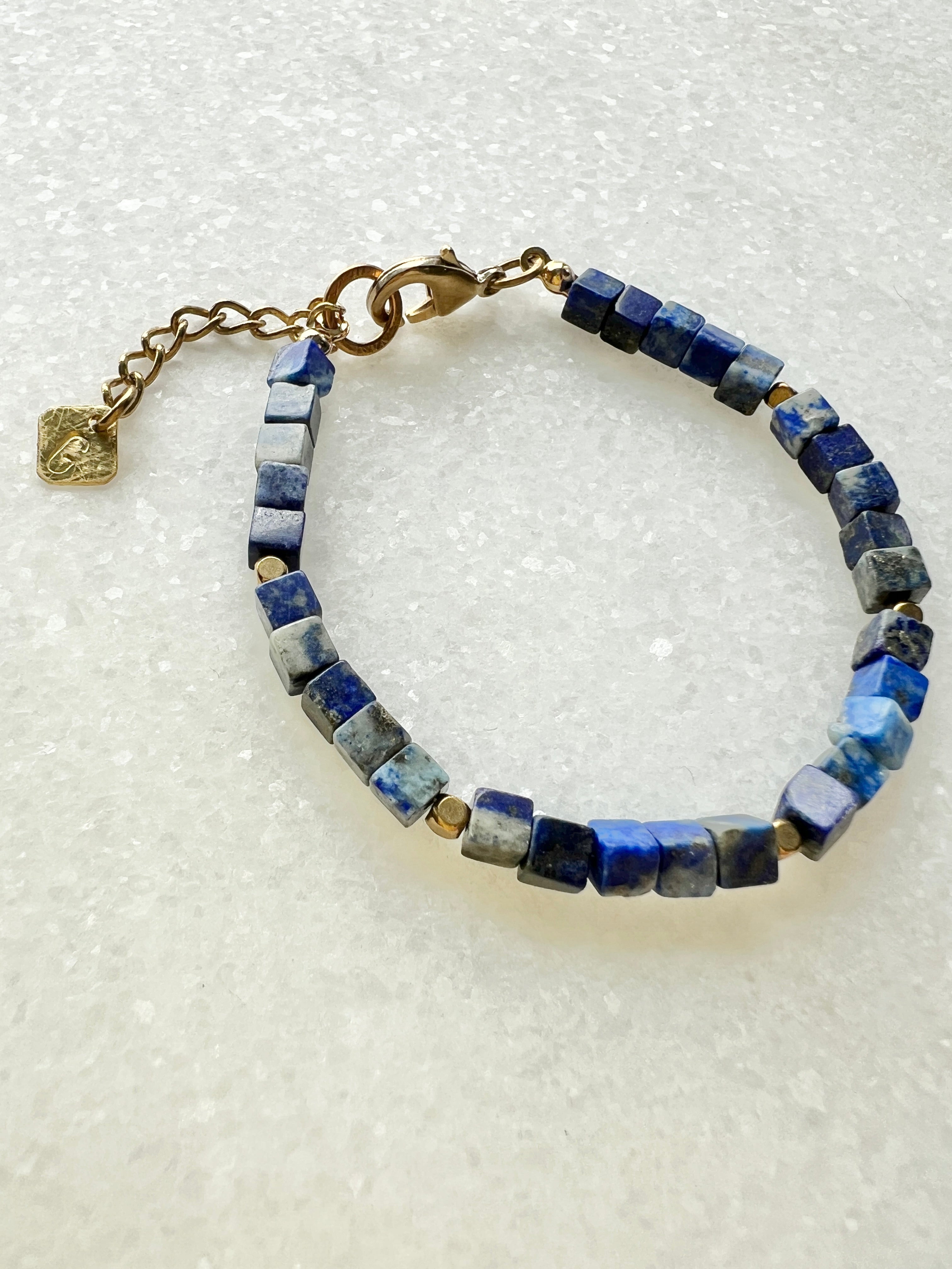 Lapislazuli Würfel Armband