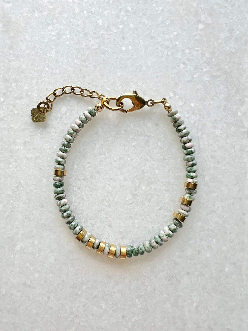 Grün Gefleckter Jaspis Armband
