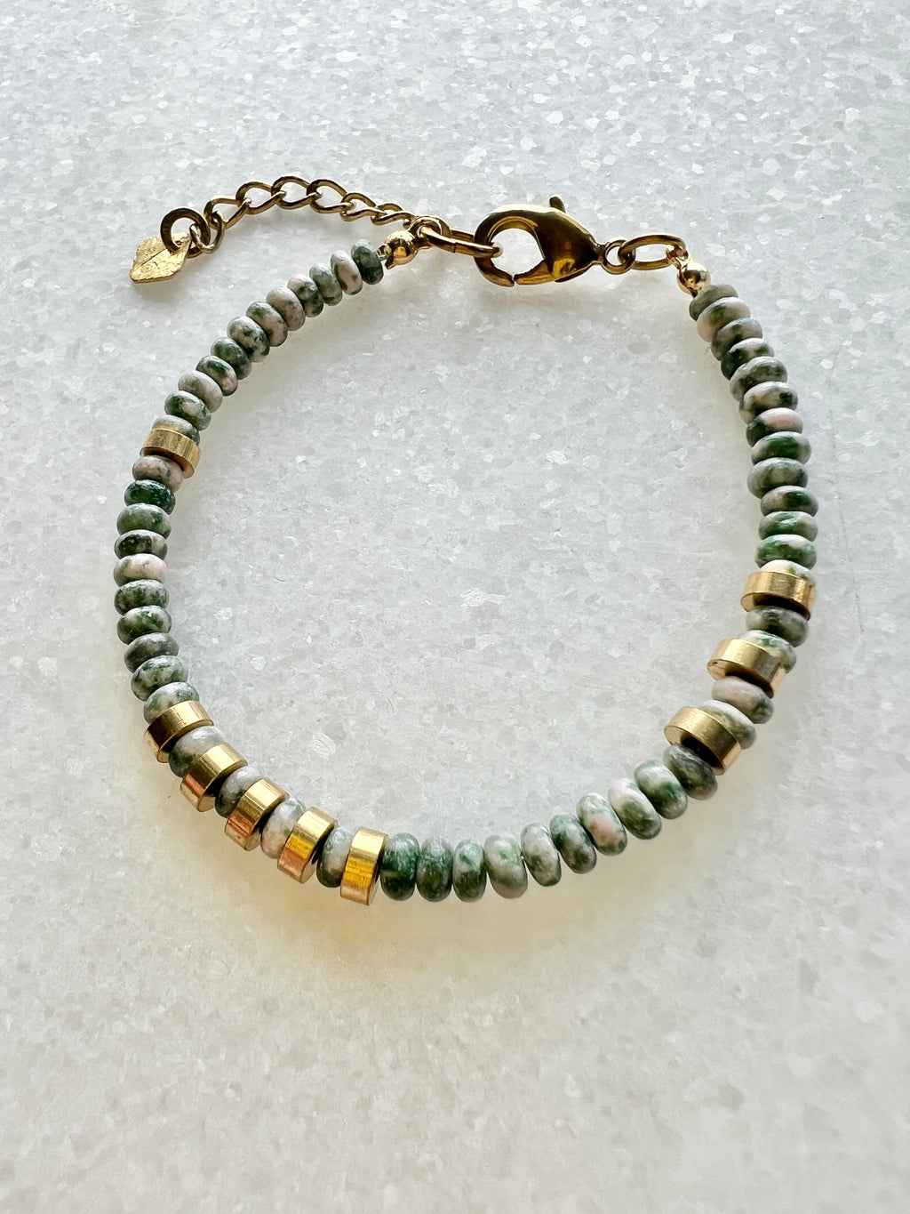 Grün Gefleckter Jaspis Armband