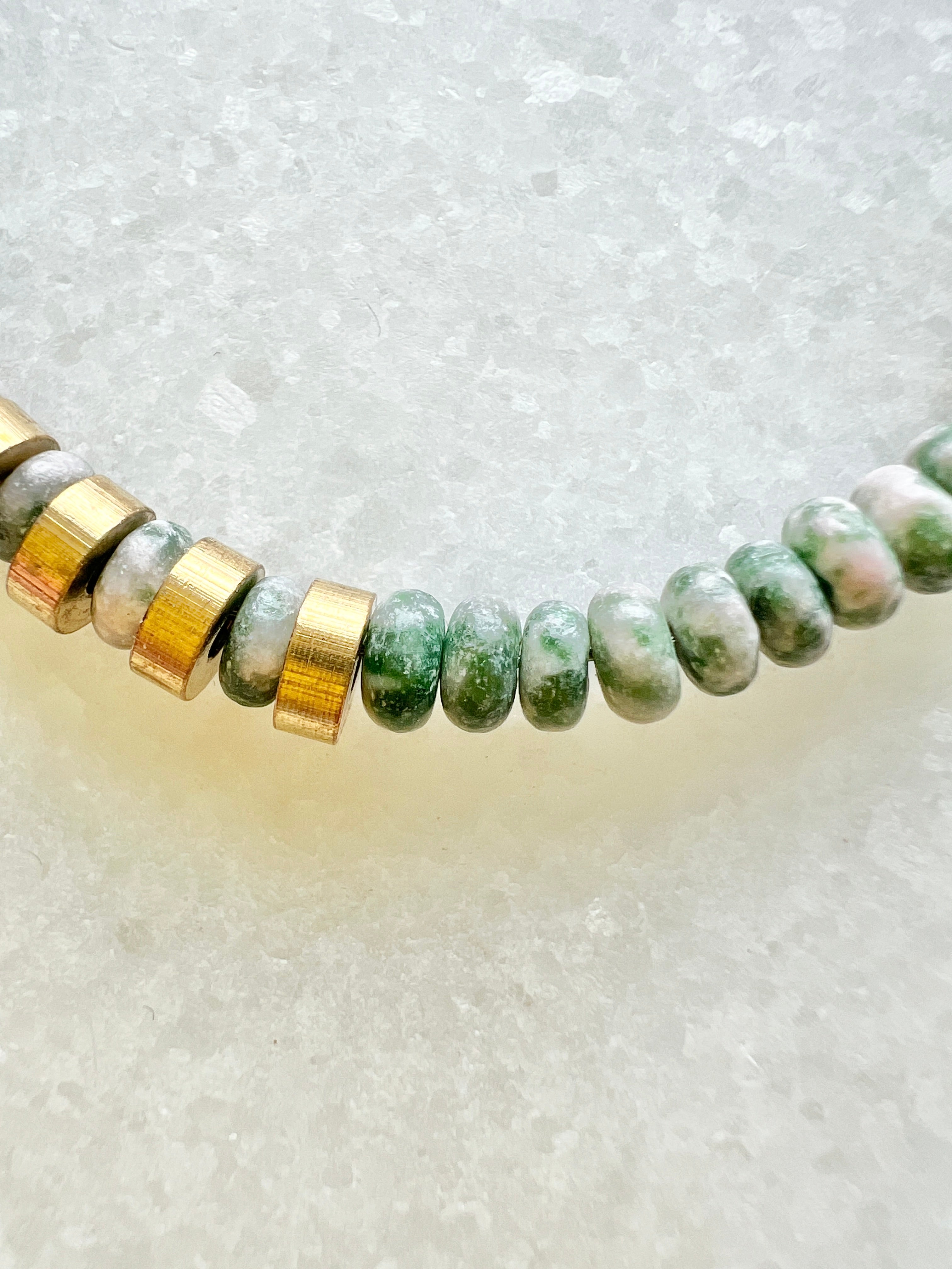 Grün Gefleckter Jaspis Armband