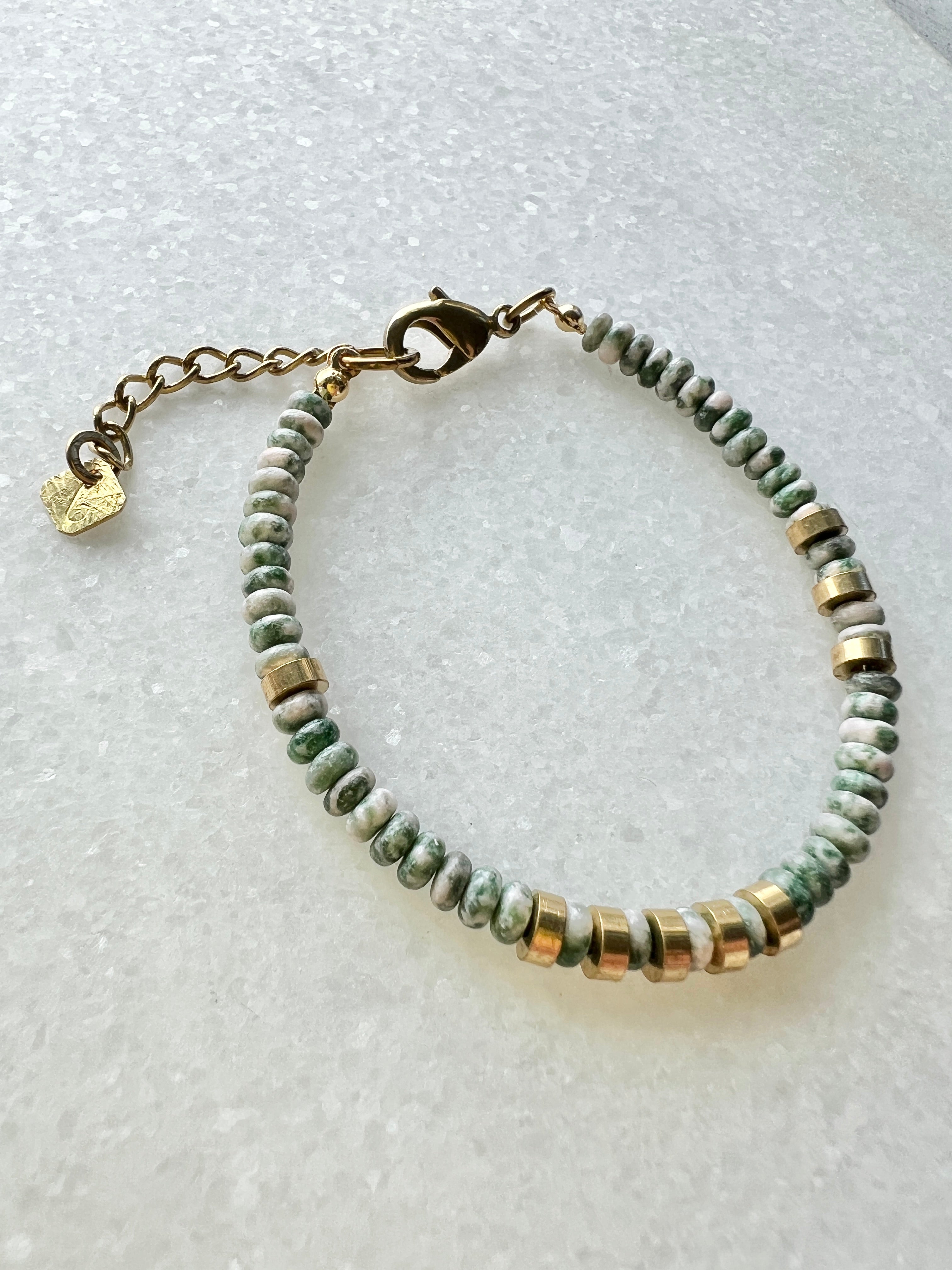 Grün Gefleckter Jaspis Armband
