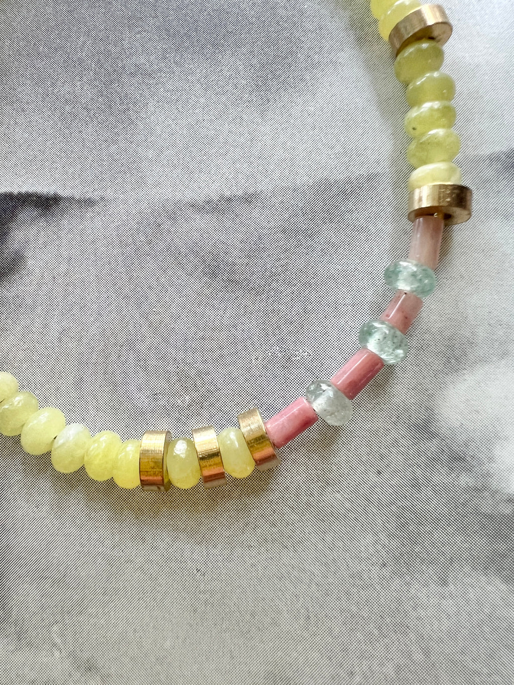 Zitronen Jade und Rhodochrosit Freundschaftsarmband