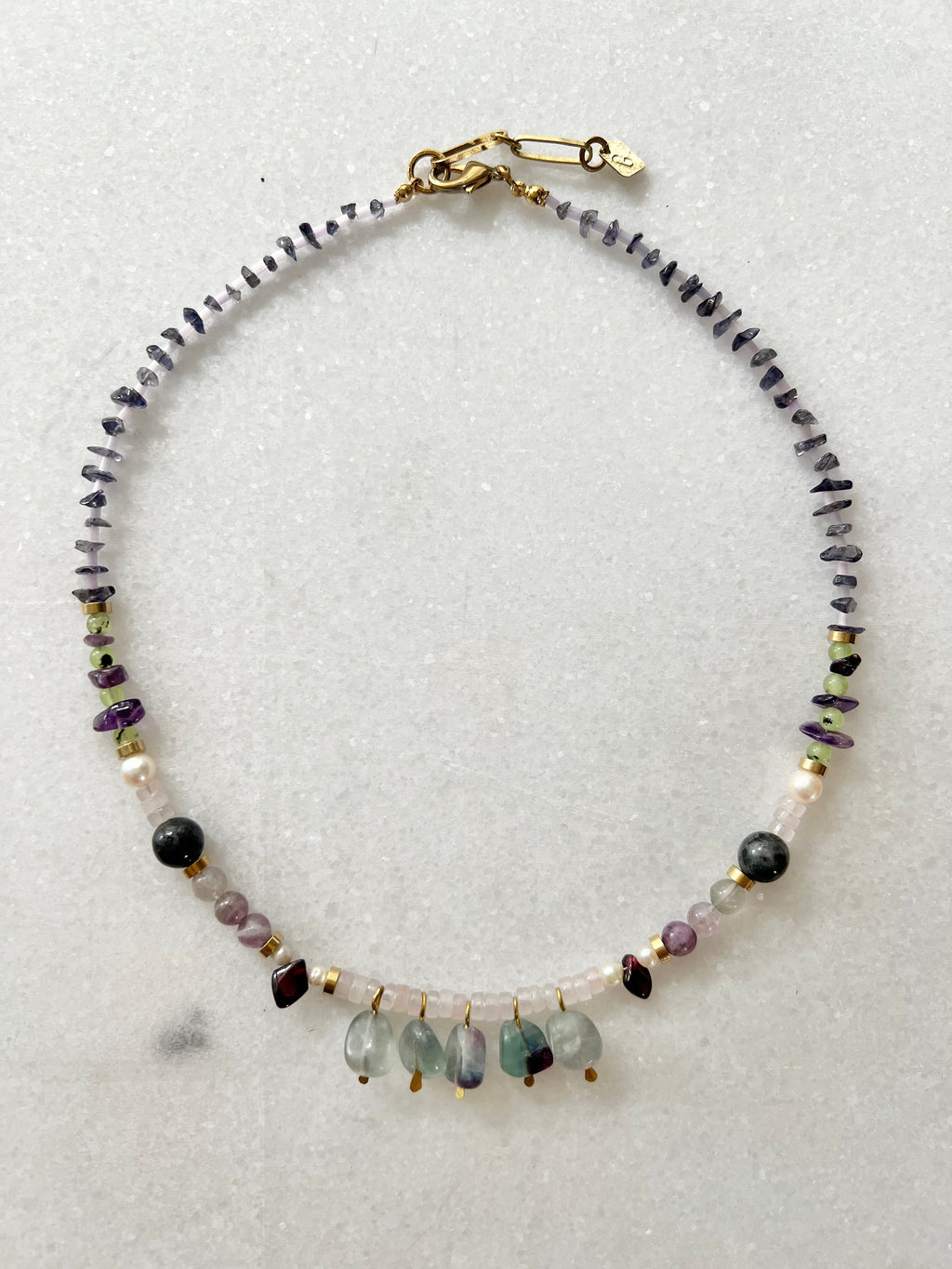 Turquoise Statement Bib Necklace with Shell Pearls