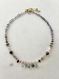 Turquoise Statement Bib Necklace with Shell Pearls