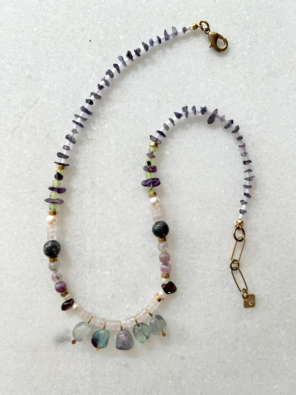 Turquoise Statement Bib Necklace with Shell Pearls