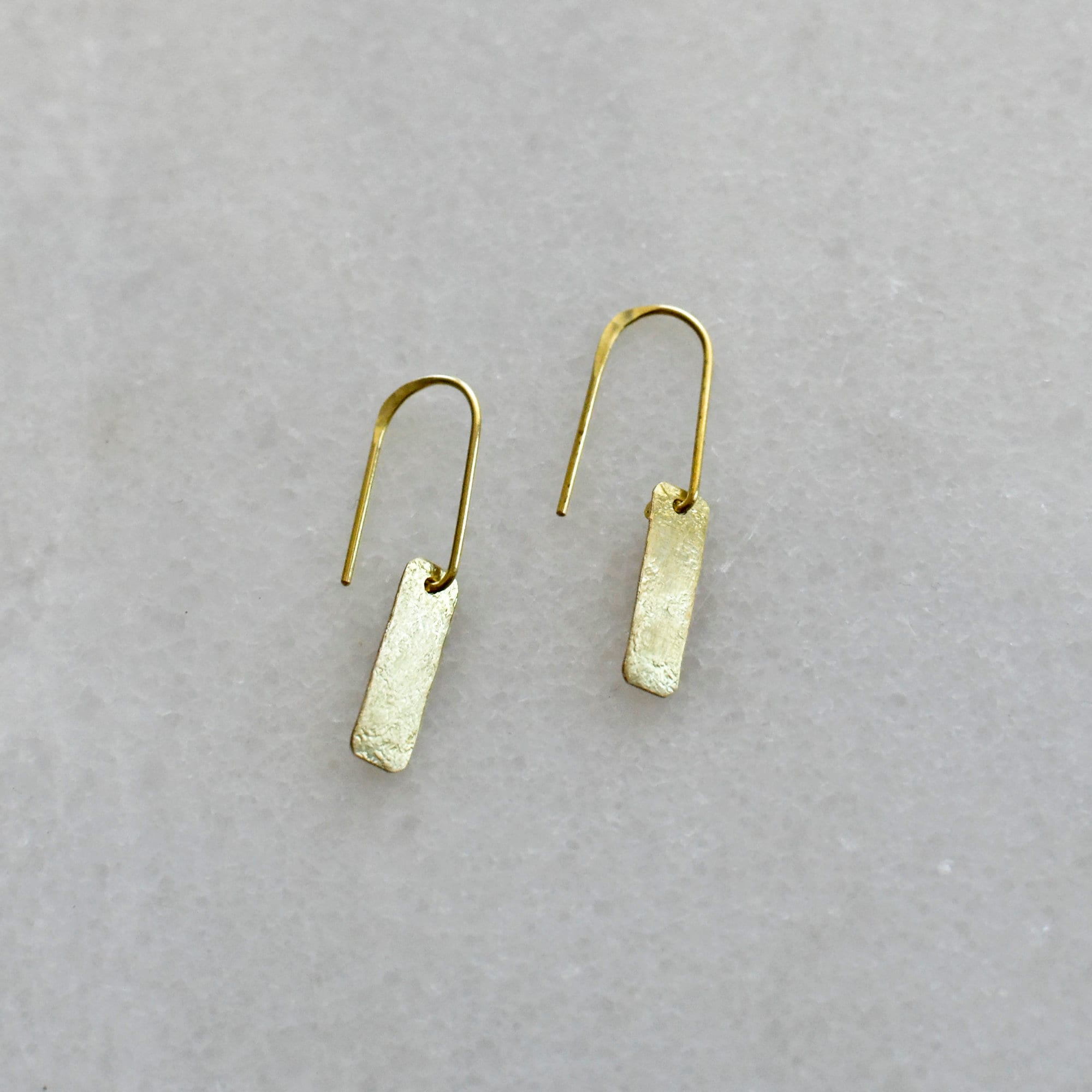 Kleine Messing Rechteck Ohrringe - Schmuck - Gudbling