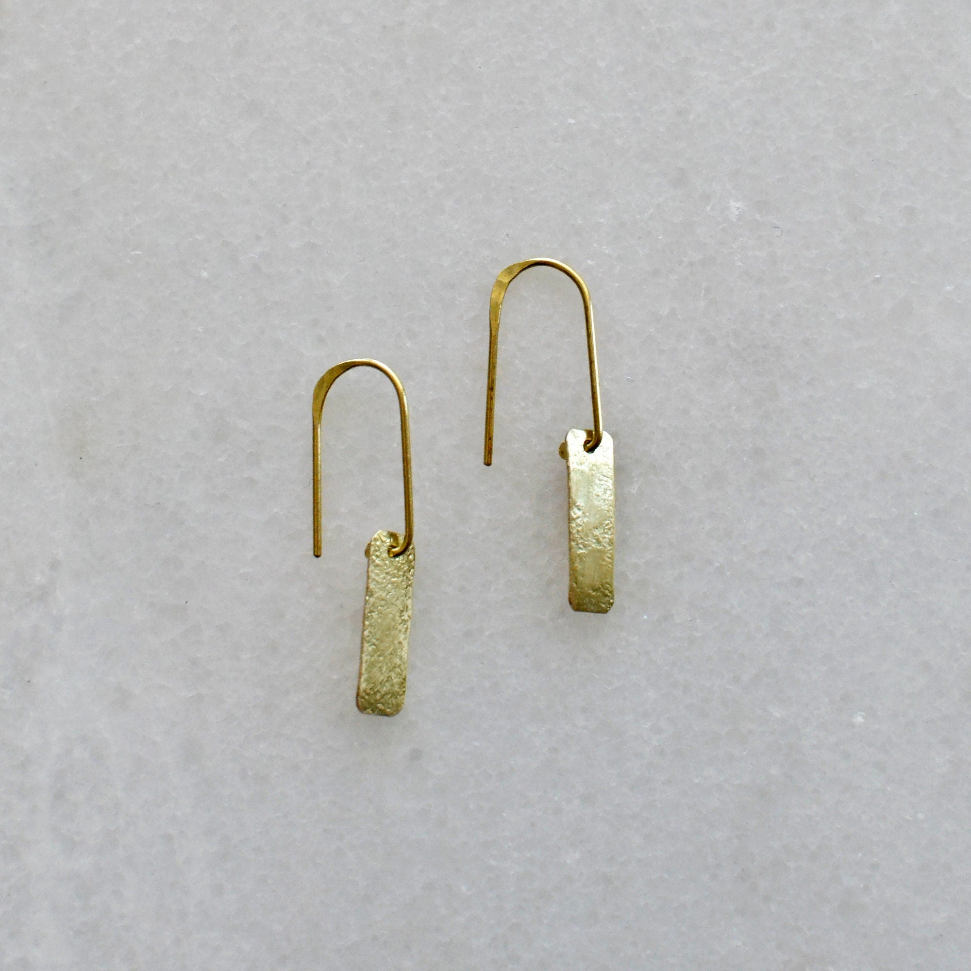 Kleine Messing Rechteck Ohrringe - Schmuck - Gudbling