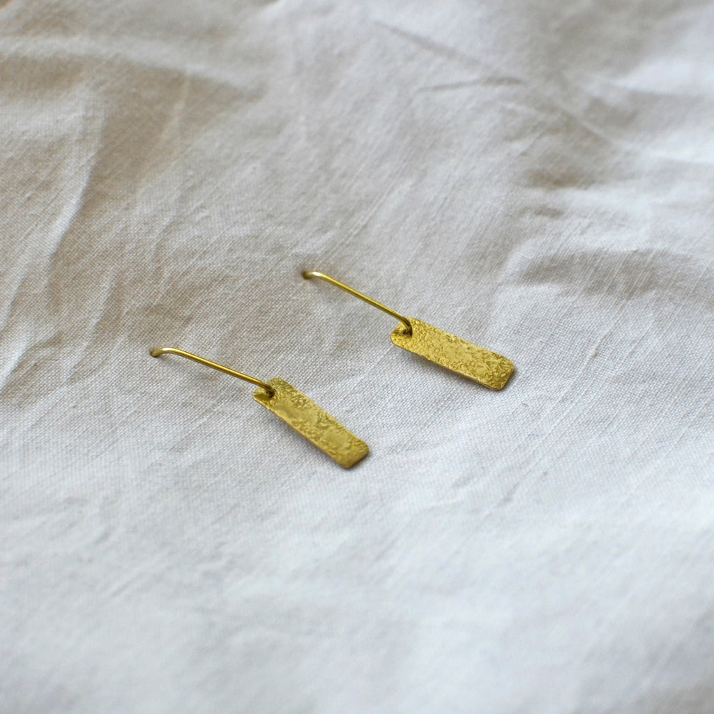 Kleine Messing Rechteck Ohrringe - Schmuck - Gudbling
