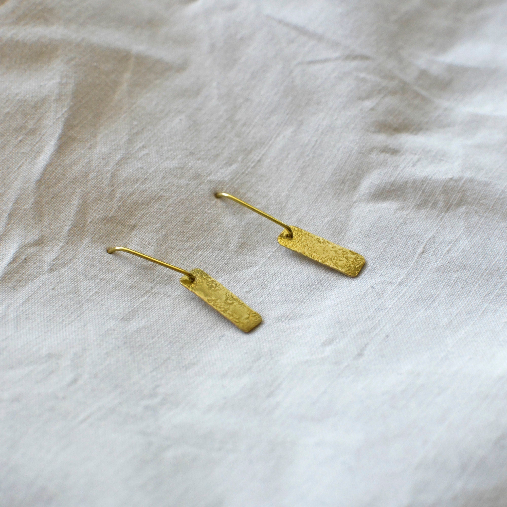 Kleine Messing Rechteck Ohrringe - Schmuck - Gudbling
