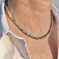 Short Necklace with Green Spotted Jasper
