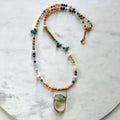 Lange Bunte Schmuckstein und Glasperlen Kette - Schmuck - Gudbling