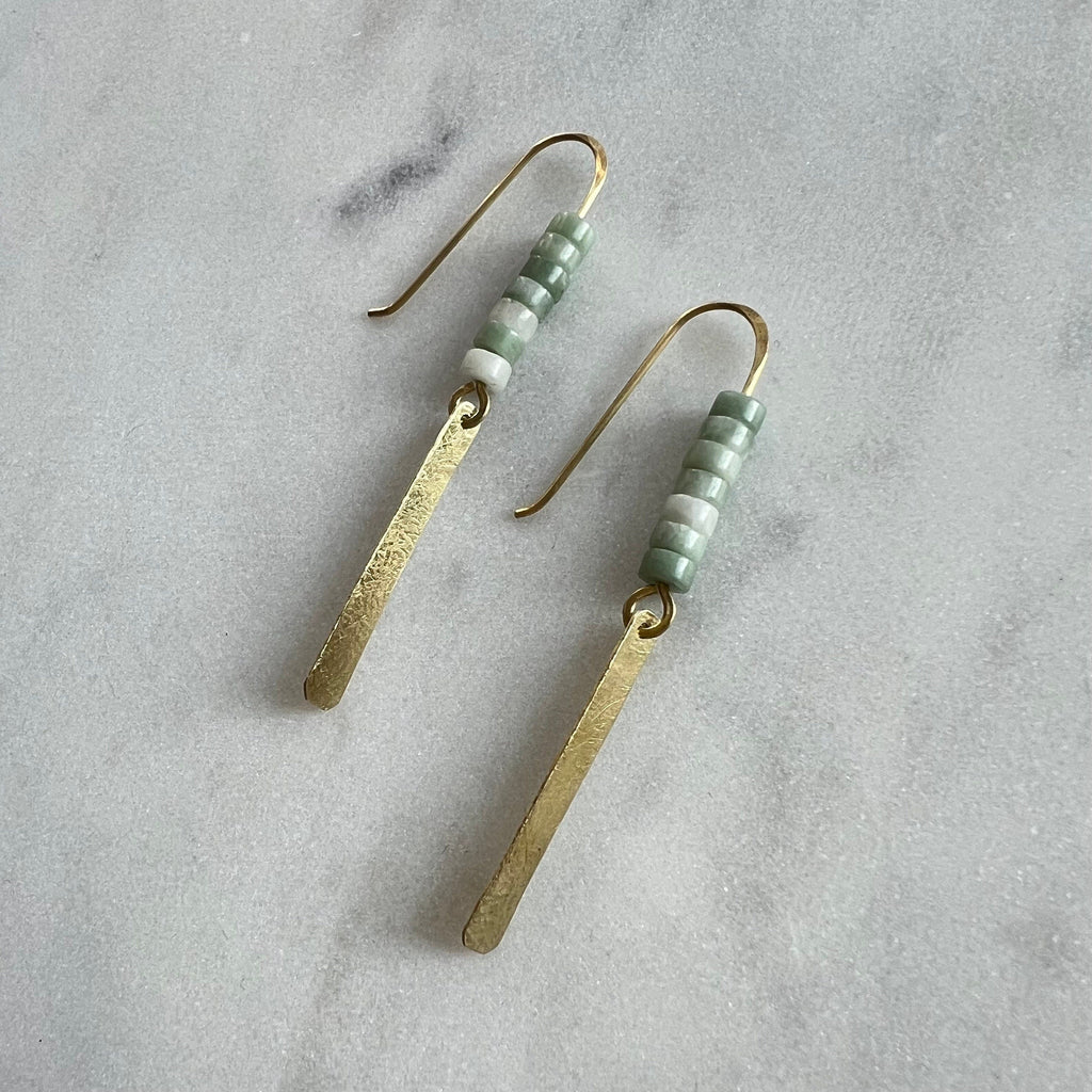 Lange Jade Ohrhänger - Ohrring - Gudbling