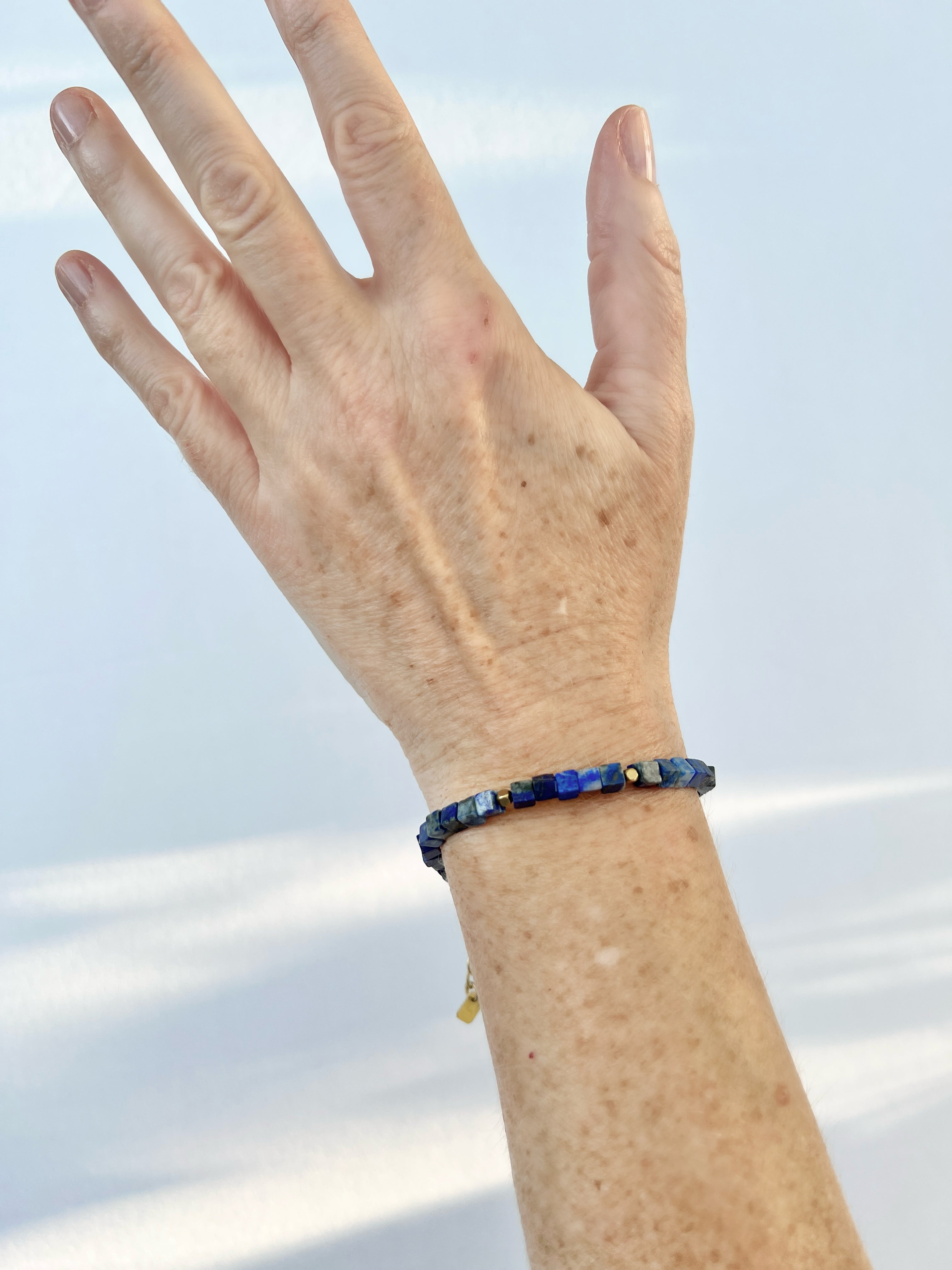 Lapislazuli Würfel Armband