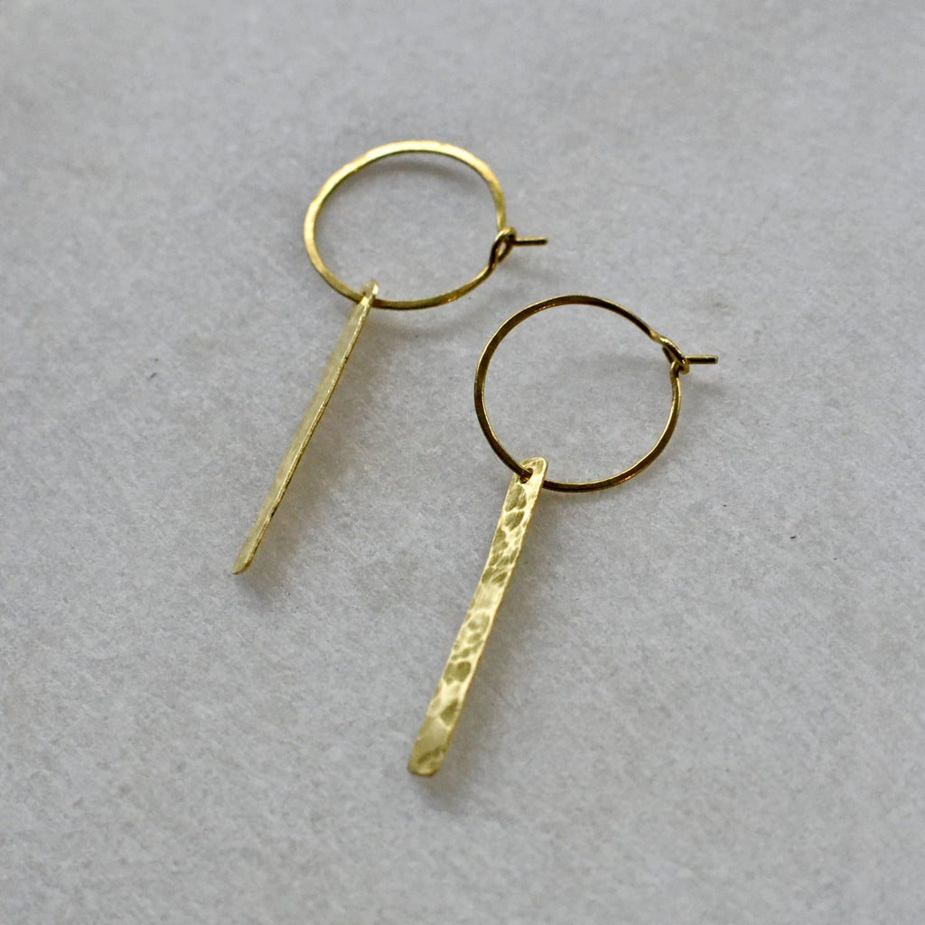 Minimalistische Stab Hoop Ohrringe - Ohrring - Gudbling