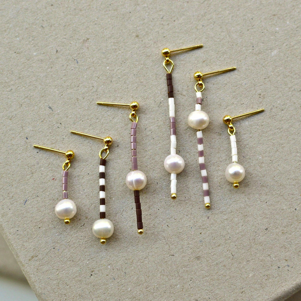 Mix and Match Gestreifte Hängeohrringe - Schmuck - Gudbling