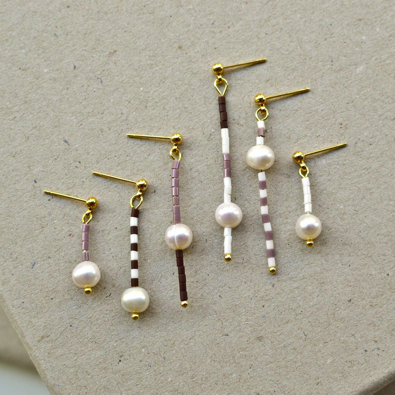 Mix and Match Gestreifte Hängeohrringe - Schmuck - Gudbling