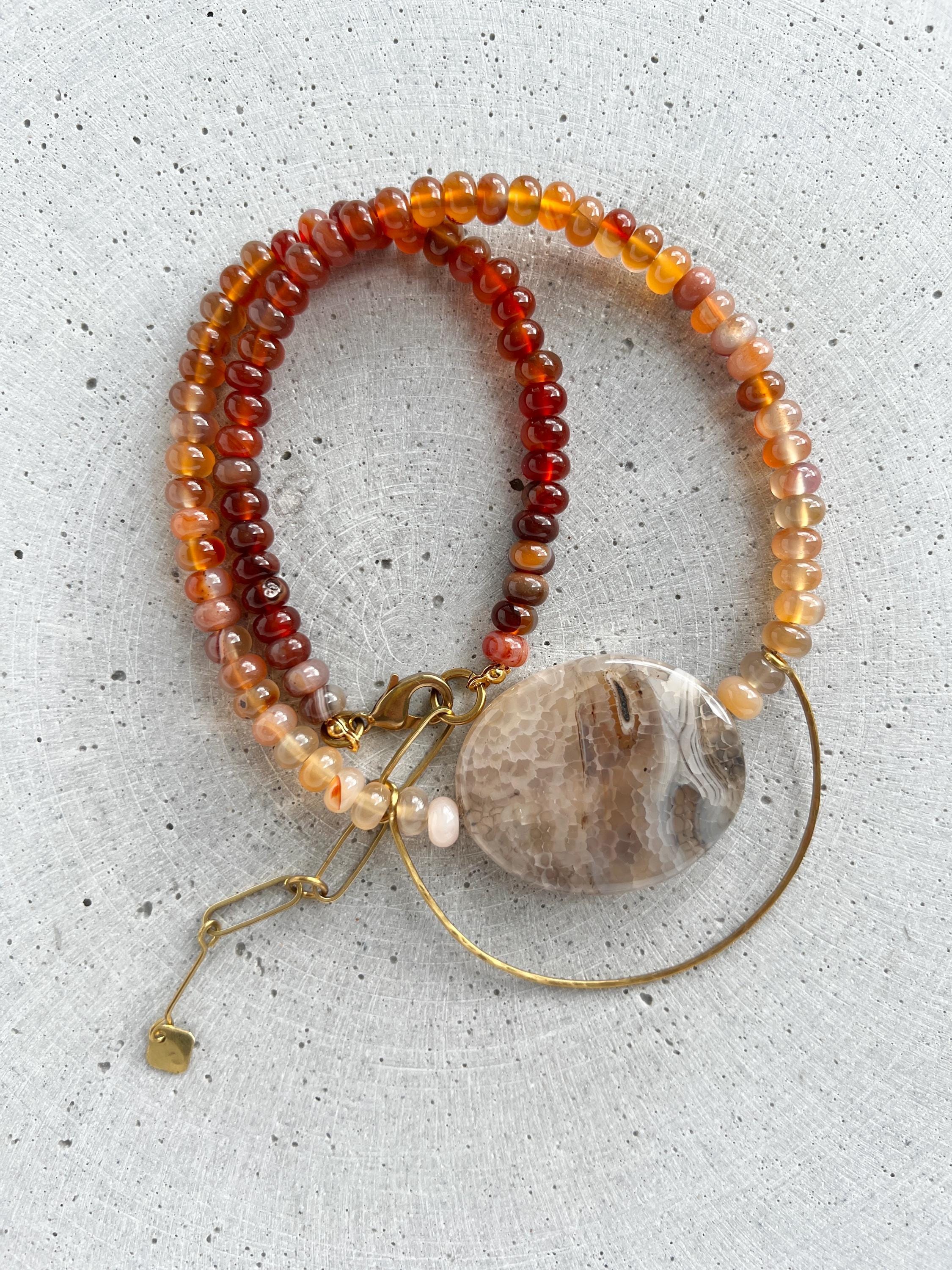 Ombre Karneol Statement Halskette - Schmuck - Gudbling
